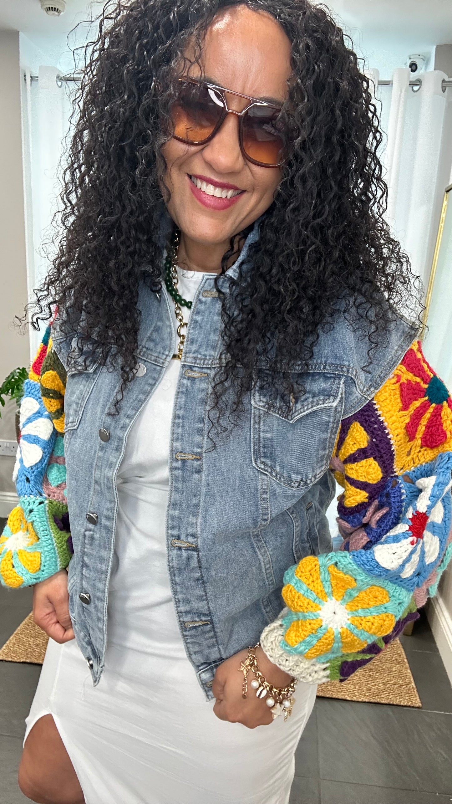 INDIE CROCHET SLEEVED DENIM JACKET *New