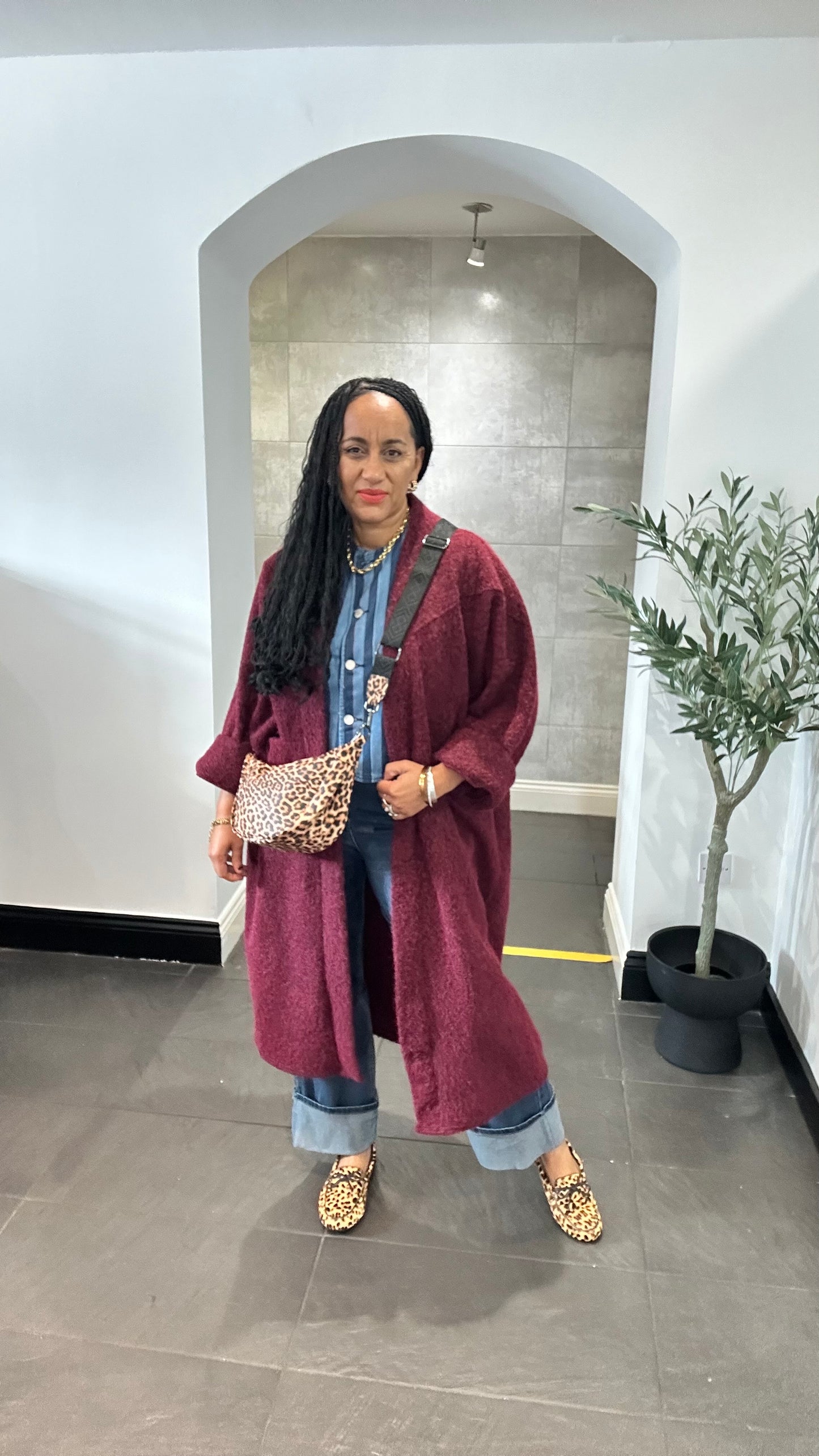 MATILDA OVERSIZED DUSTER BURGUNDY *New