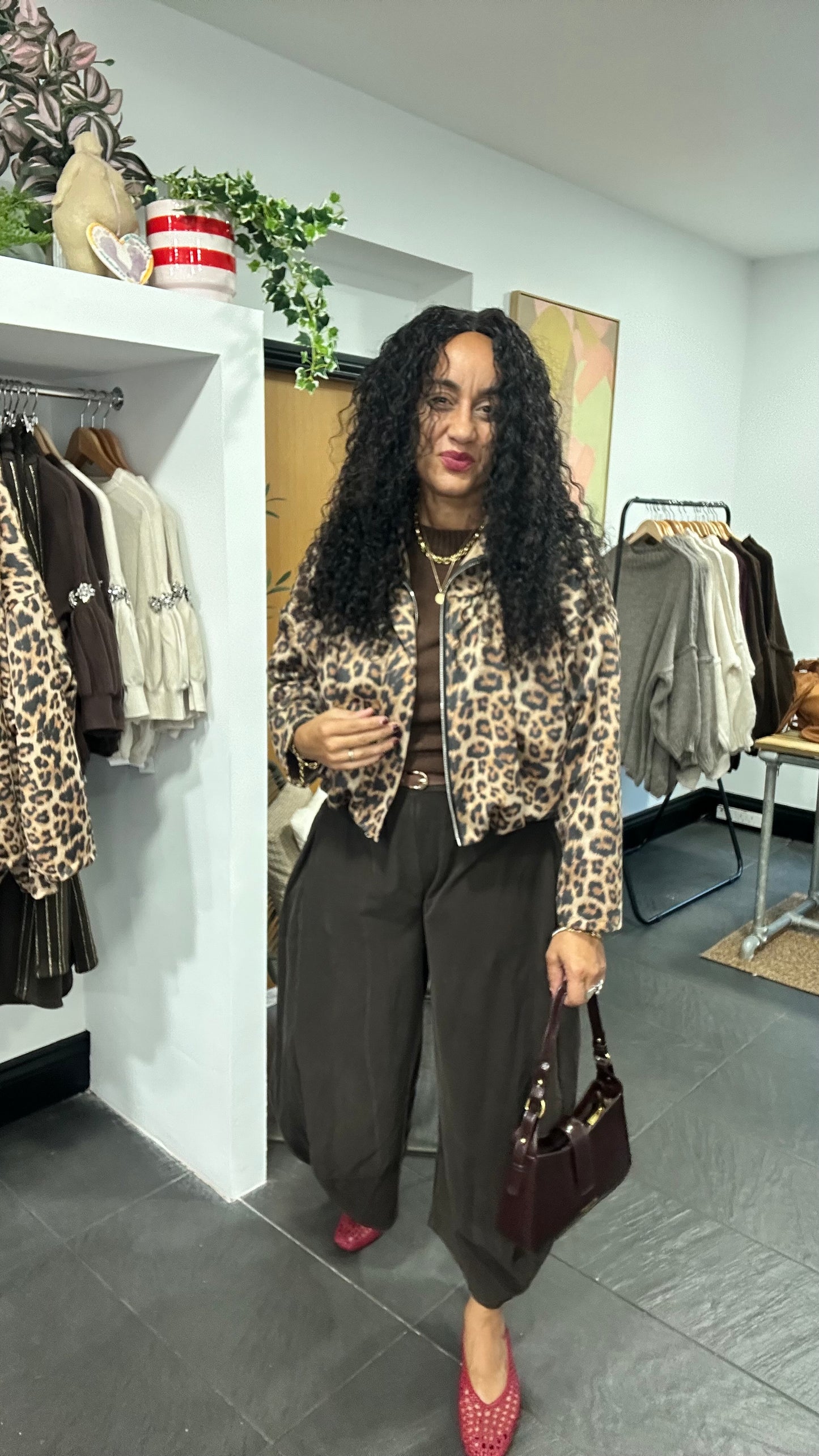 SALE DUPA BOMBER JACKET LEOPARD CARMAEL BISCUIT *New & Trending