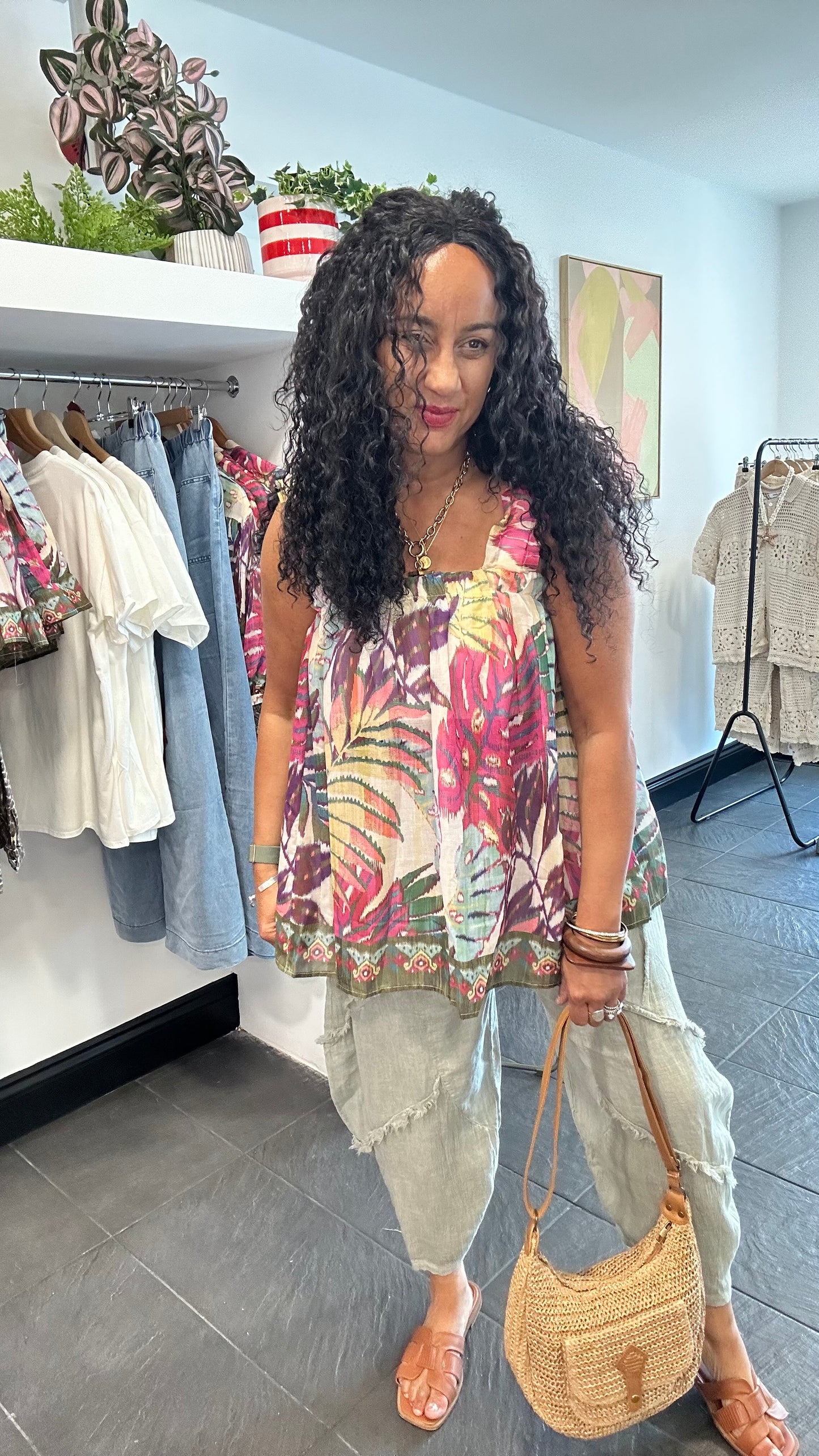 SALE CLEOPATRA TROPICAL SMOCK VEST