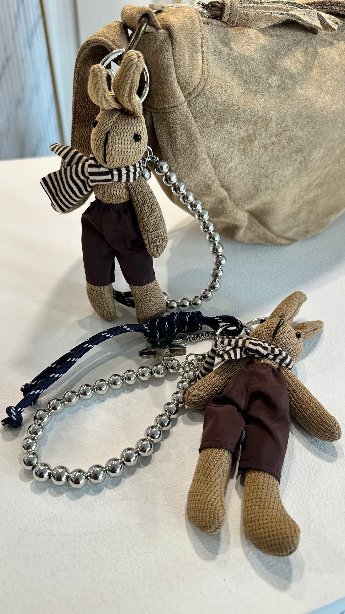 RABBIT BUNNY KEYRING BAG CHARM CHARM NAVY *New