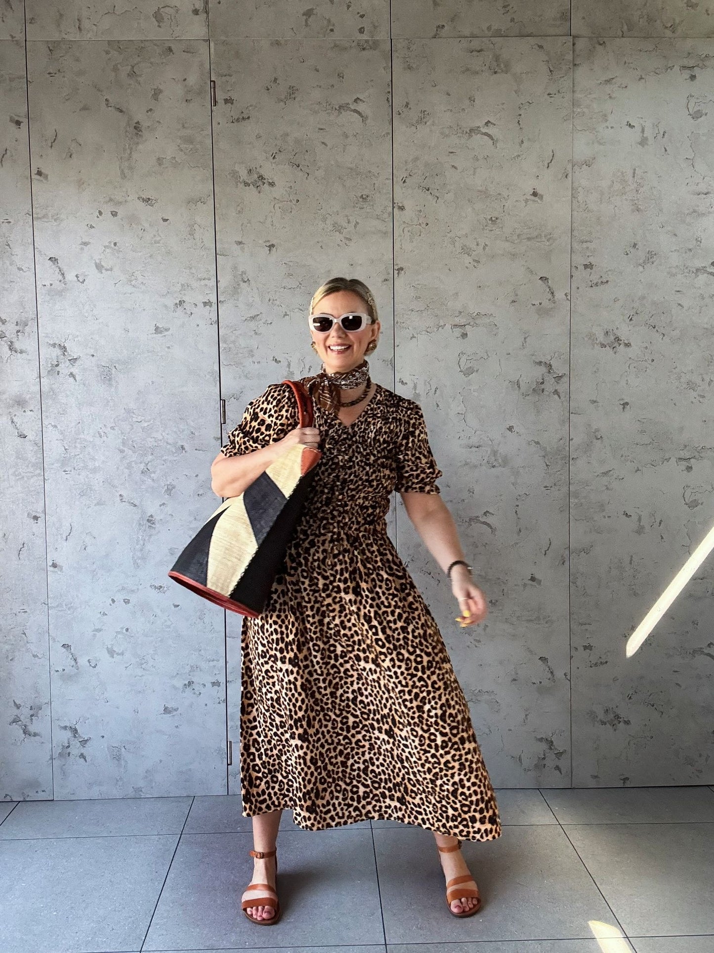 ELAINE LEOPARD PUFF SLEEVE MAXI DRESS *New