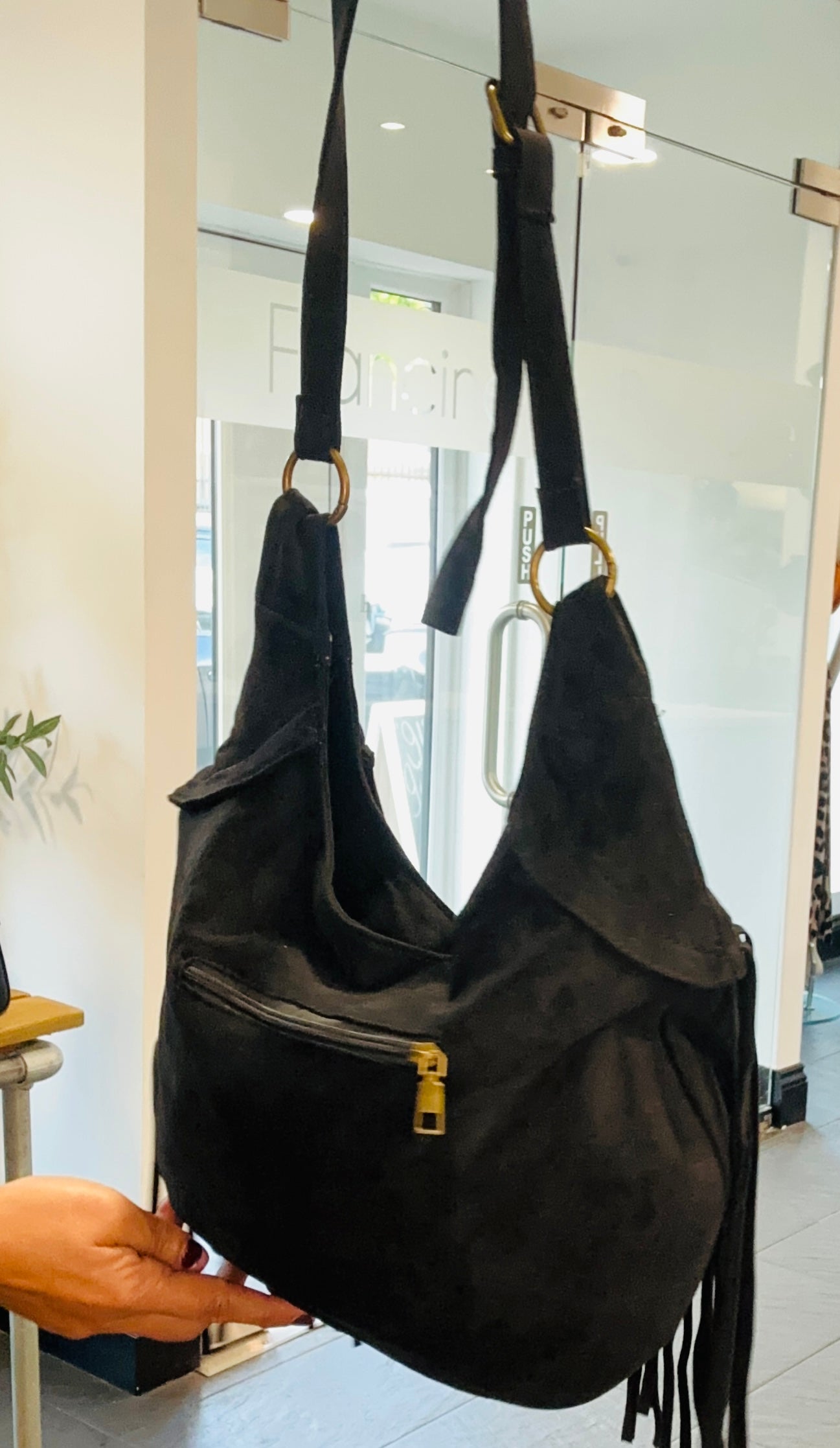 FRINGE COSS BODY BAG BLACK *New