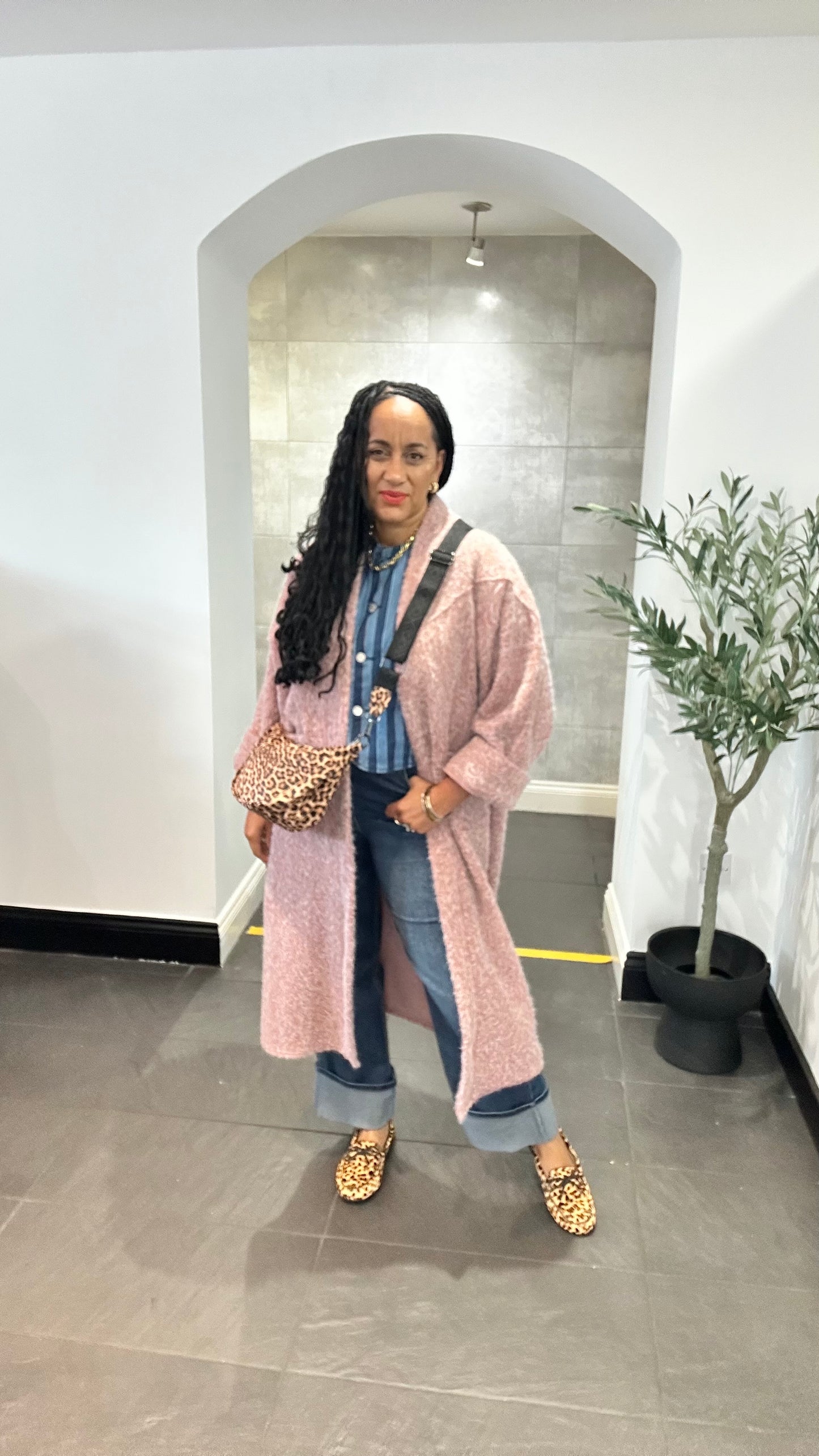MATILDA OVERSIZED DUSTER PINK *New