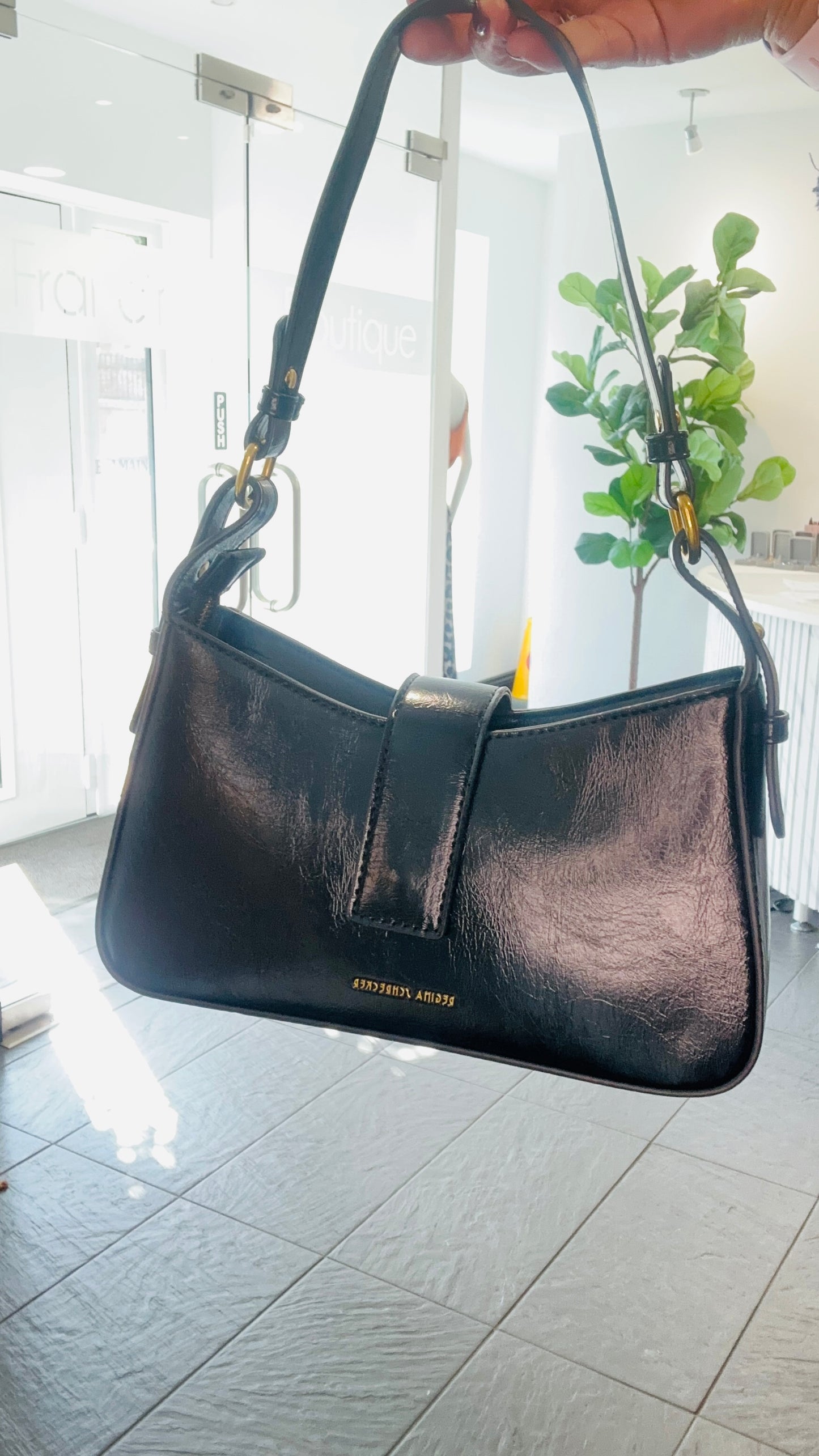 KURT PU LEATHER BAG BLACK *New