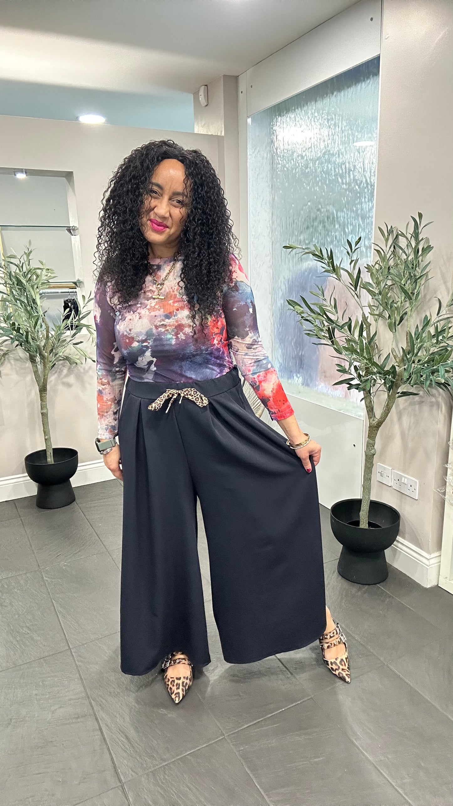 FOXY EXTRA WIDE LEG TROUSERS NAVY