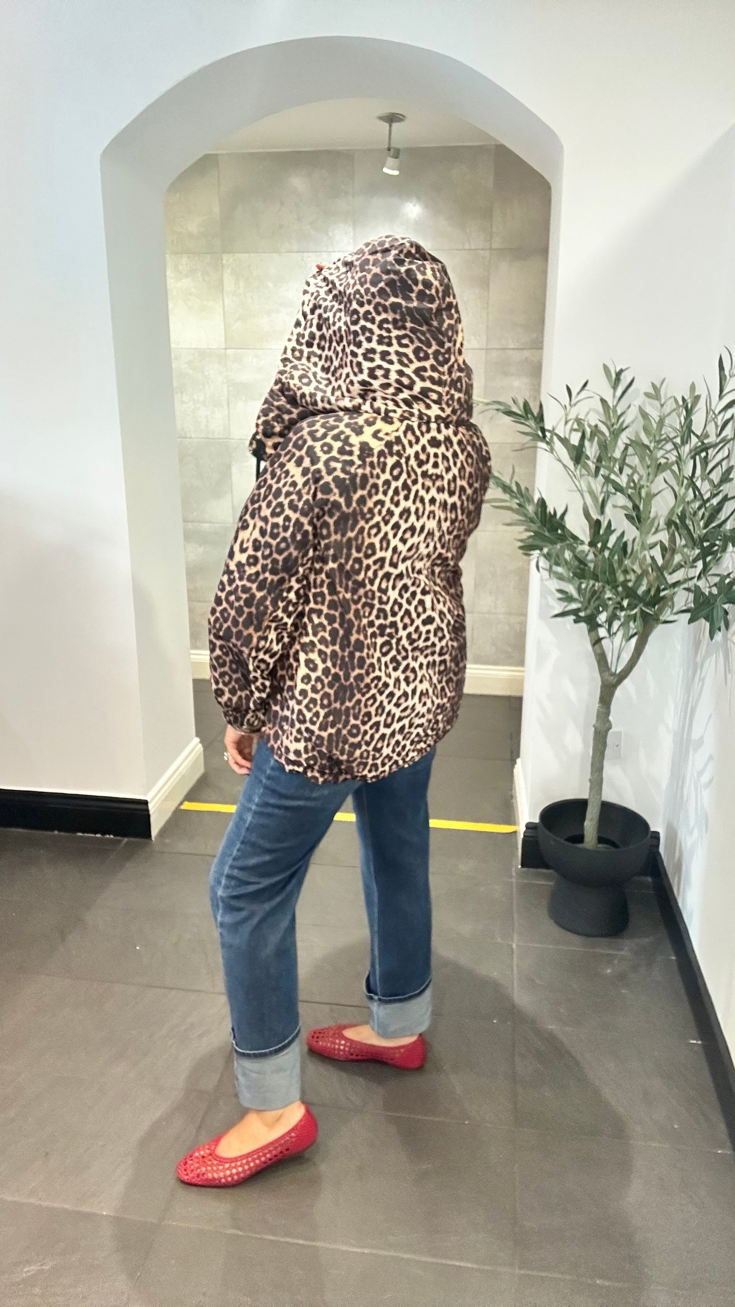 DAMSON LEOPARD PRINT HOODED JACKET *New