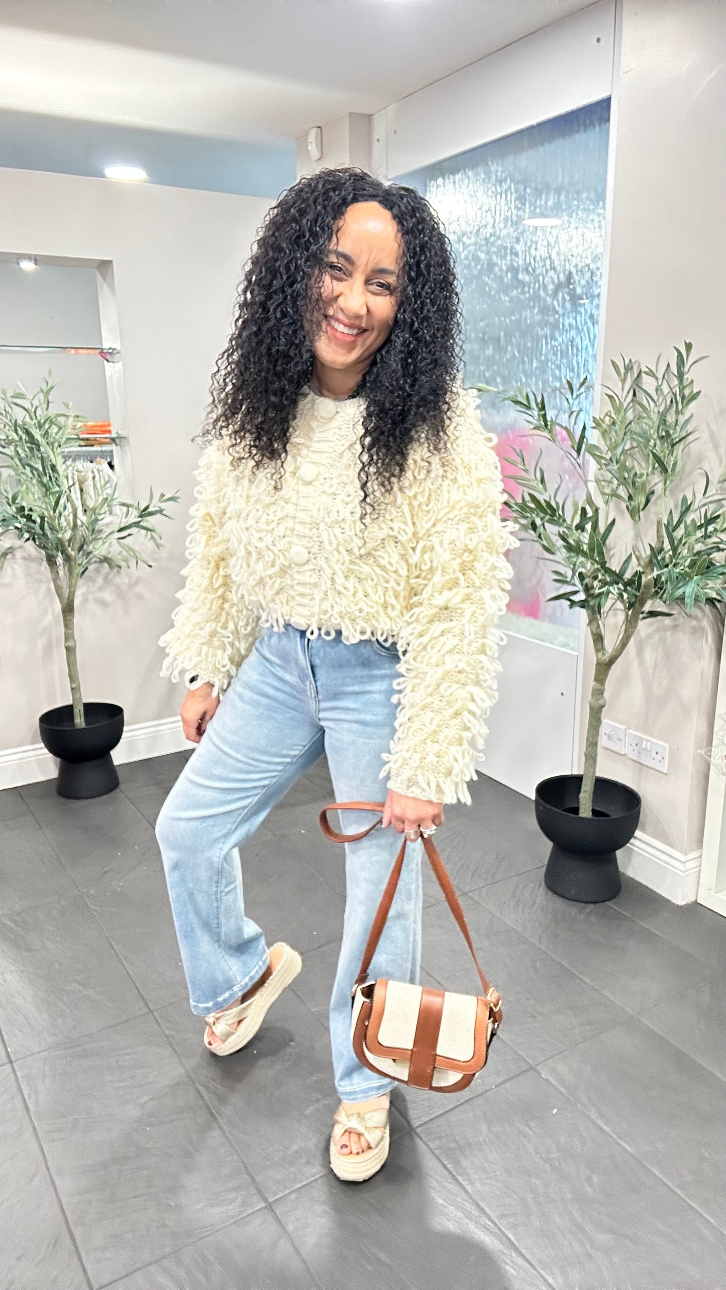 LOOPY CARDIGAN CREAM