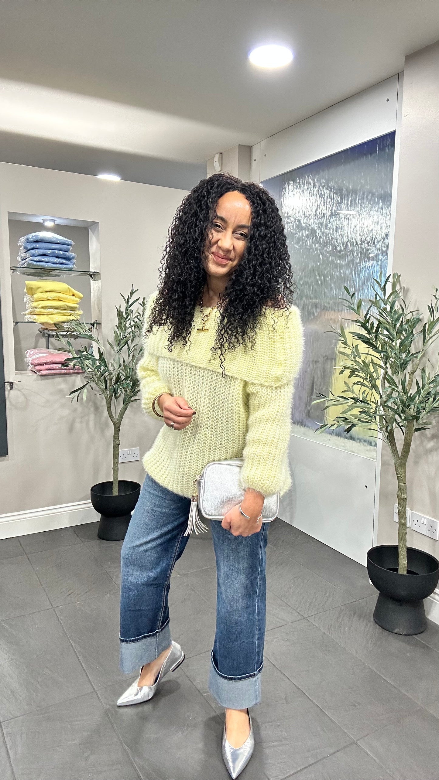 SALE KIMMY BARDOT JUMPER YELLOW