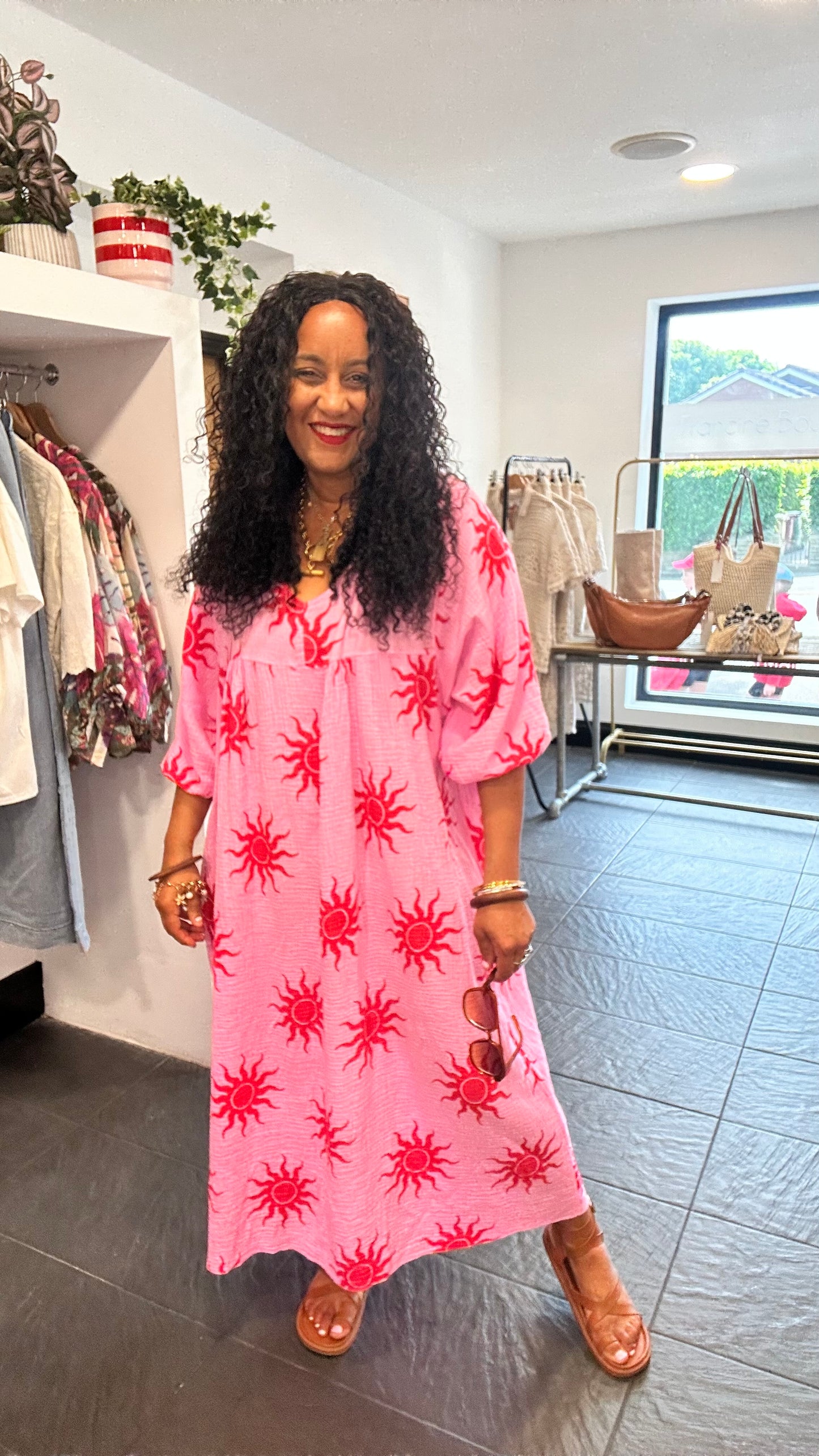 SUNBURST SMOCK DRESS PINK 🩷*New Dispatch 29th July