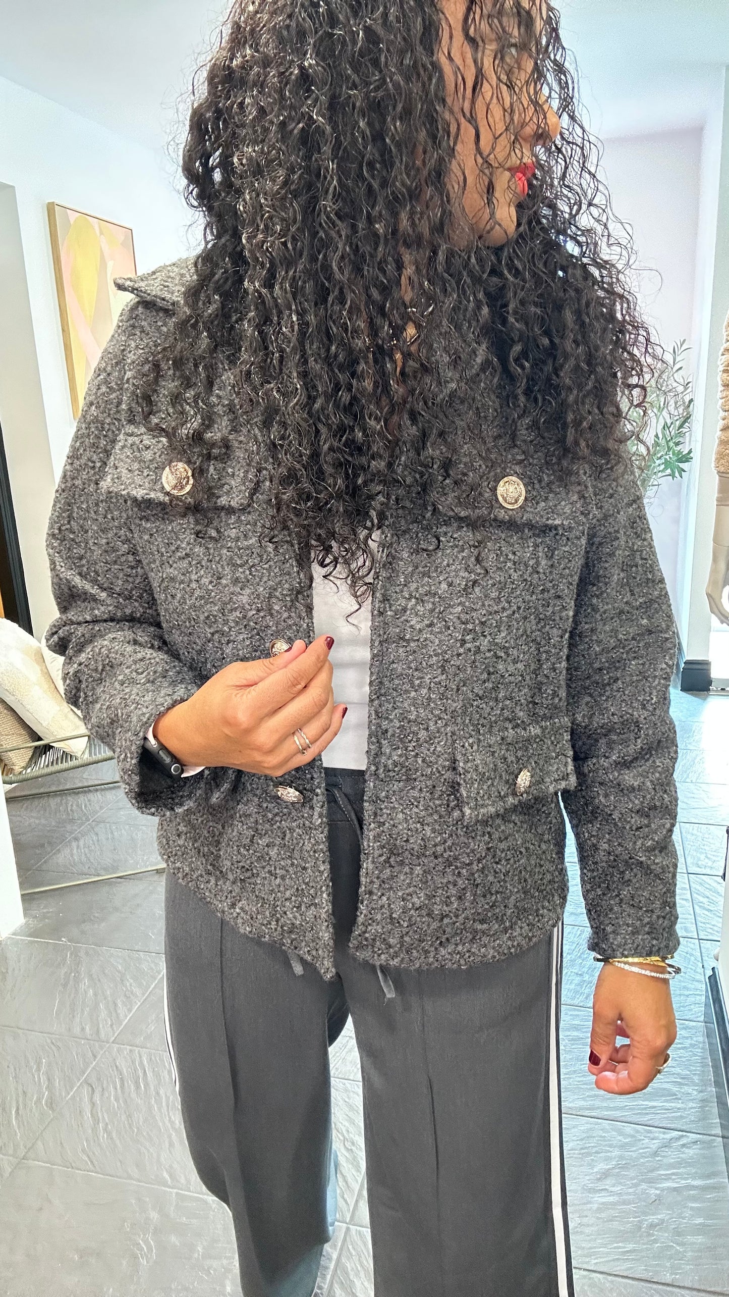 SHERIDAN BOUCLE GREY JACKET *New