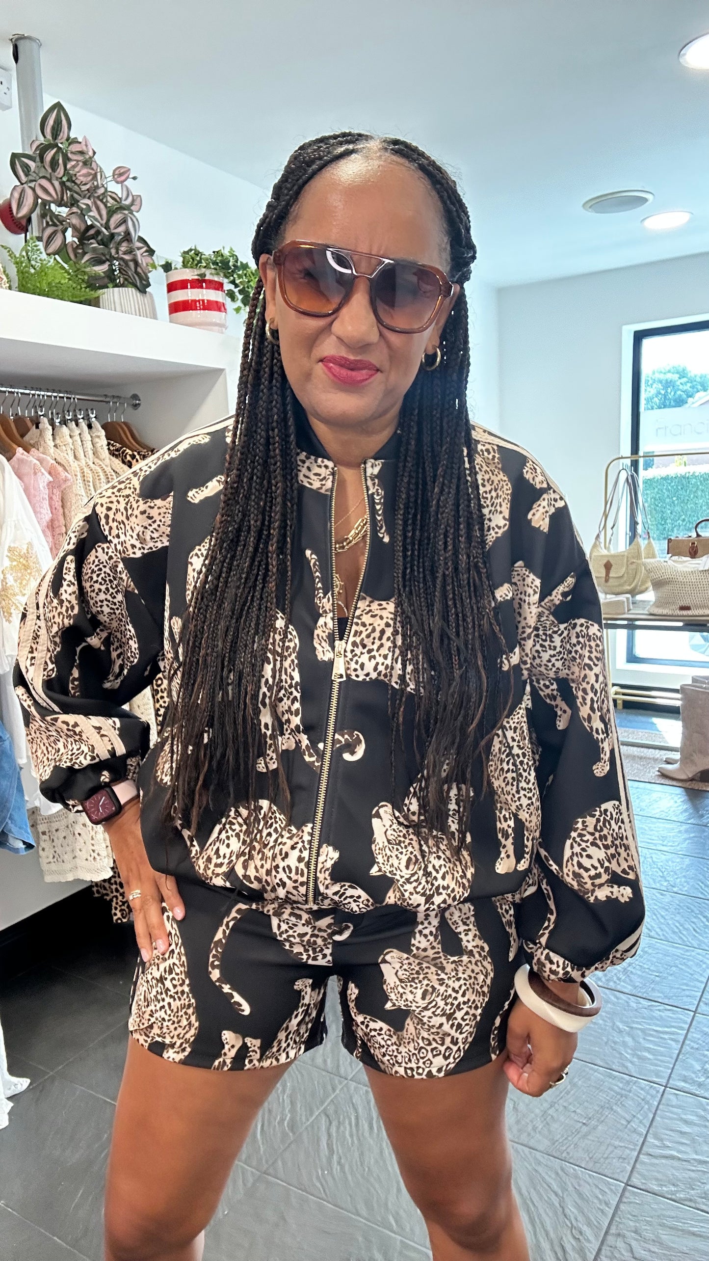 ERICA LEOPARD COORD BLACK *New