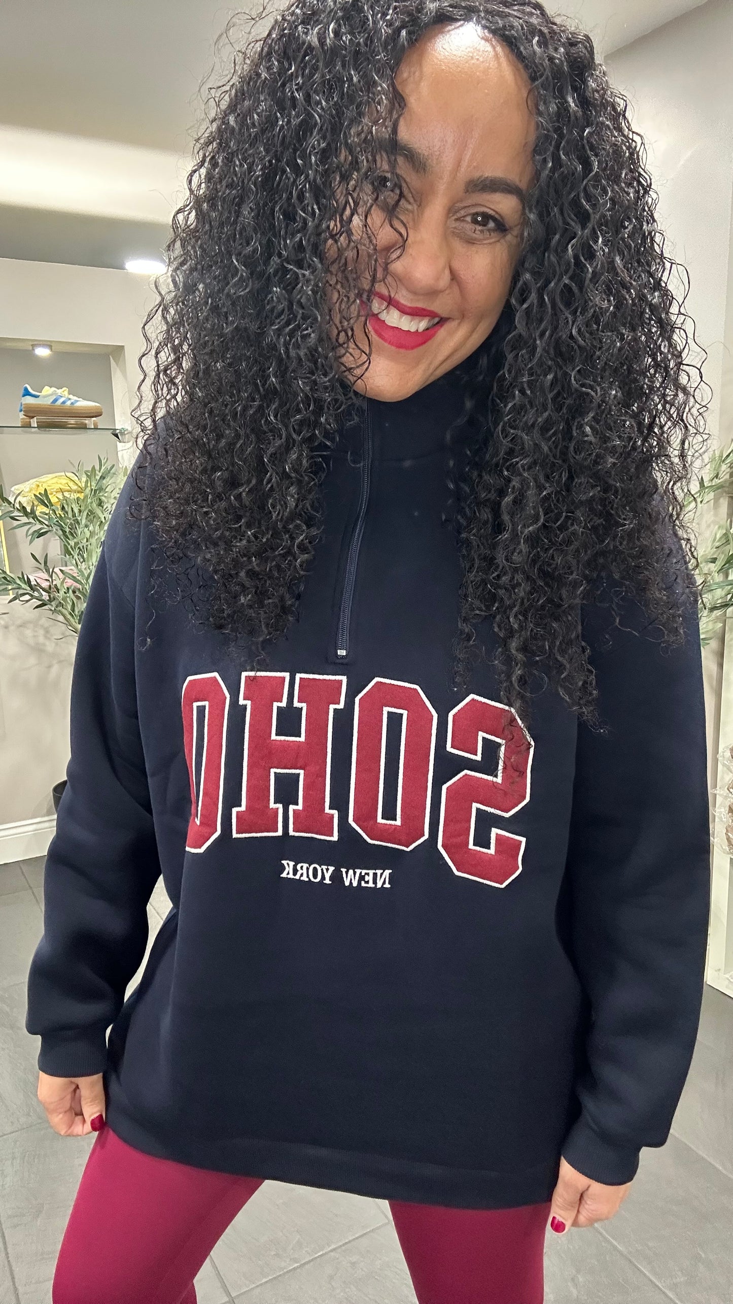 SALE SOHO OVERSIZED SWEATER NAVY & BURGUNDY