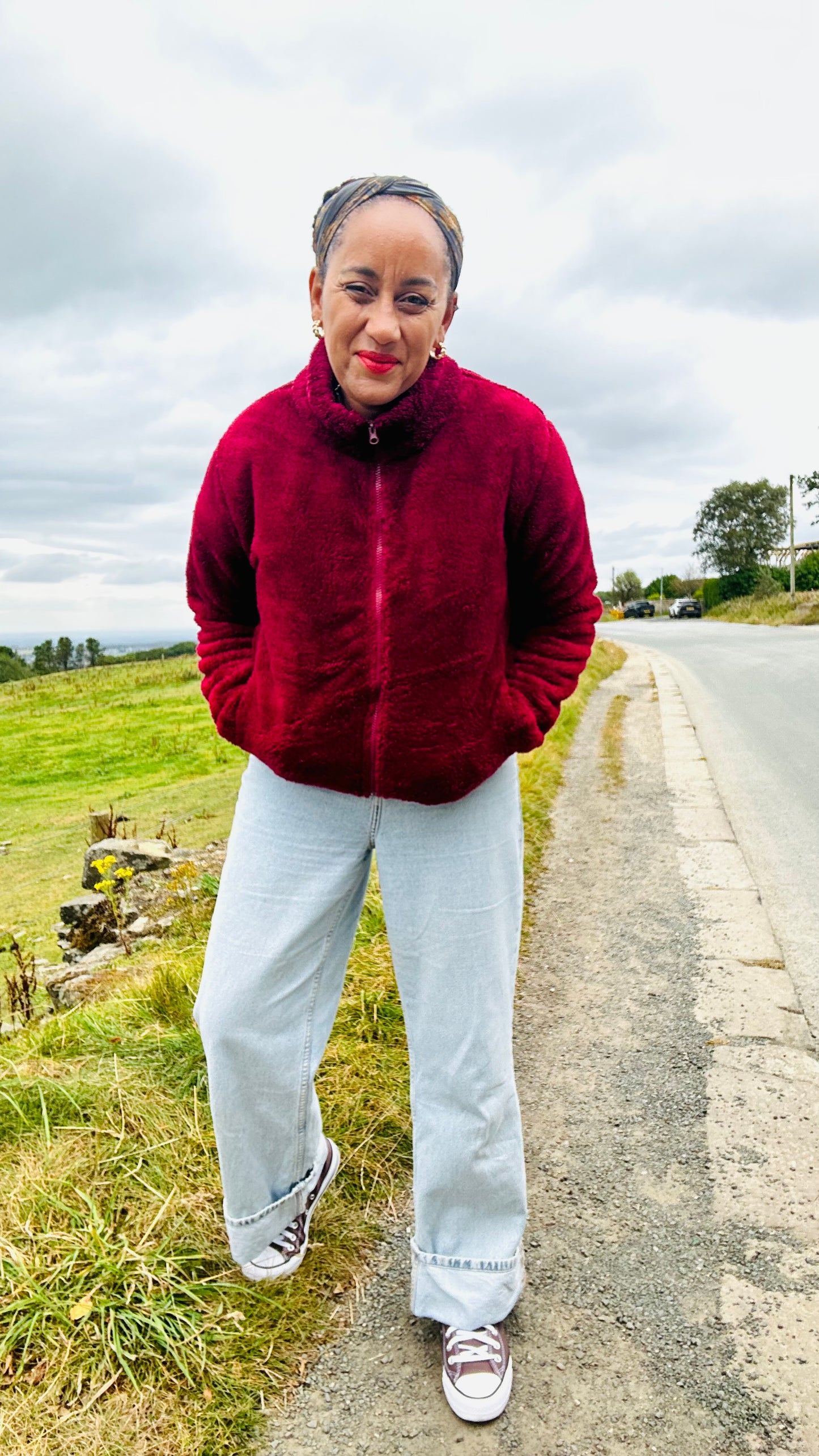 TEDDY FLEECE BURGUNDY *New
