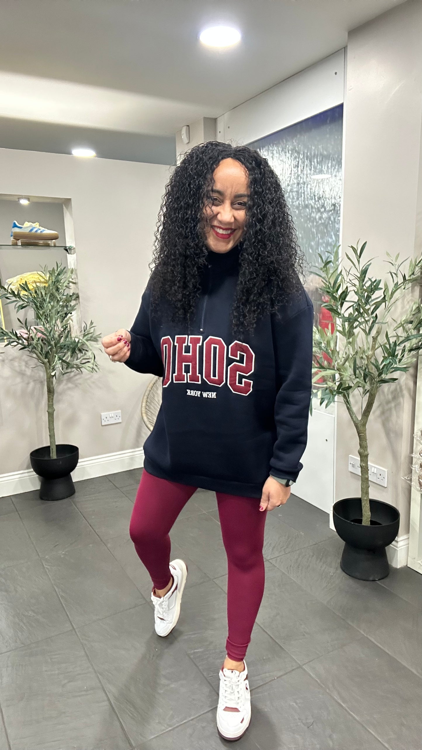 SALE SOHO OVERSIZED SWEATER NAVY & BURGUNDY