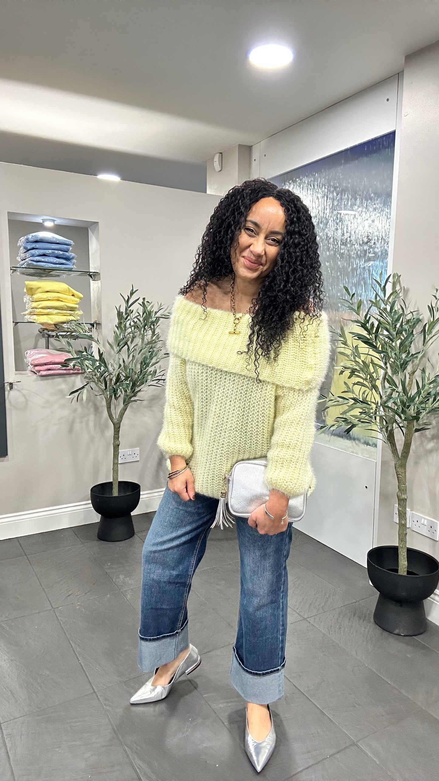 SALE KIMMY BARDOT JUMPER YELLOW