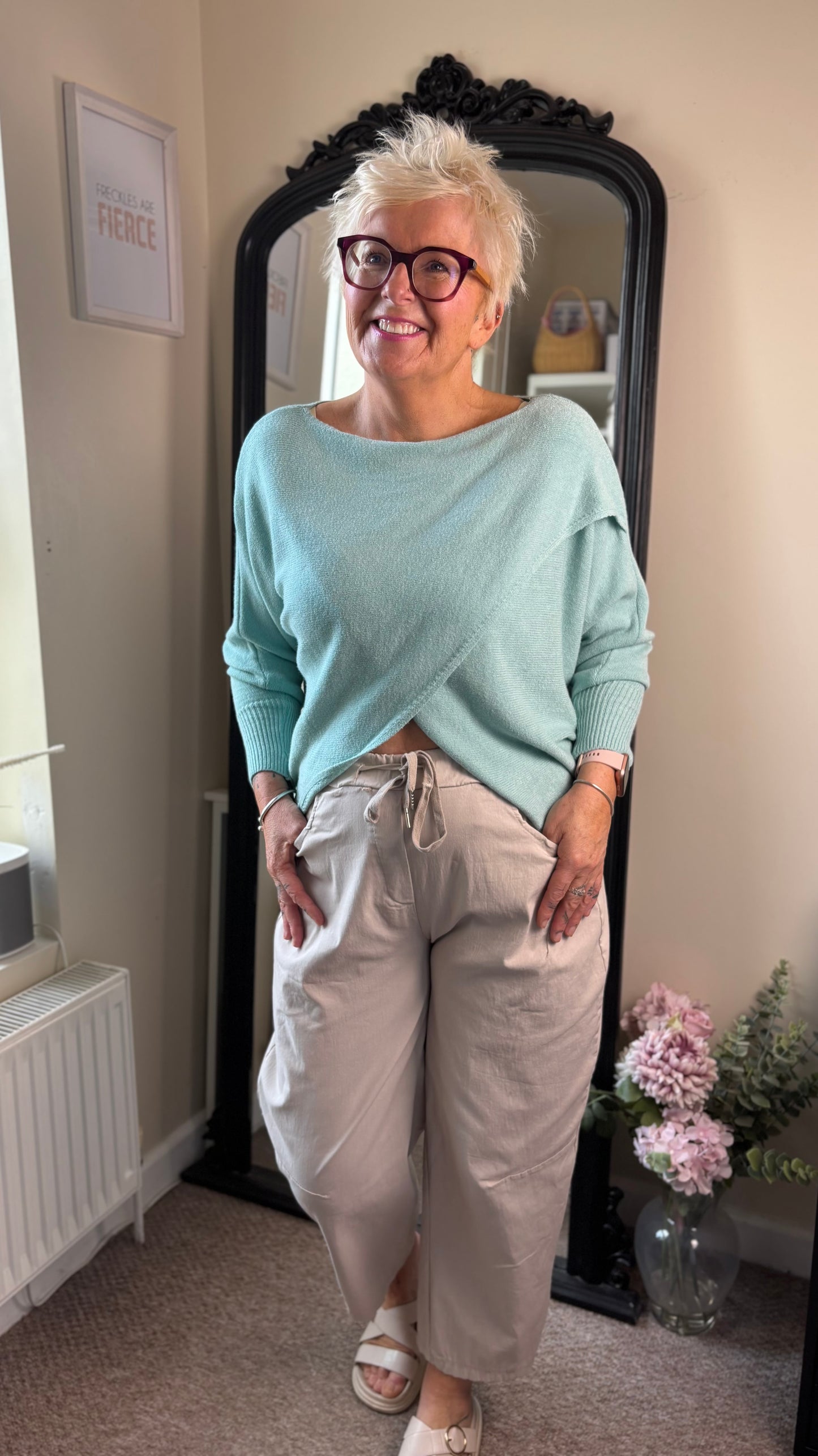 MABLE FRONT CROSS WRAP JUMPER MINT *New