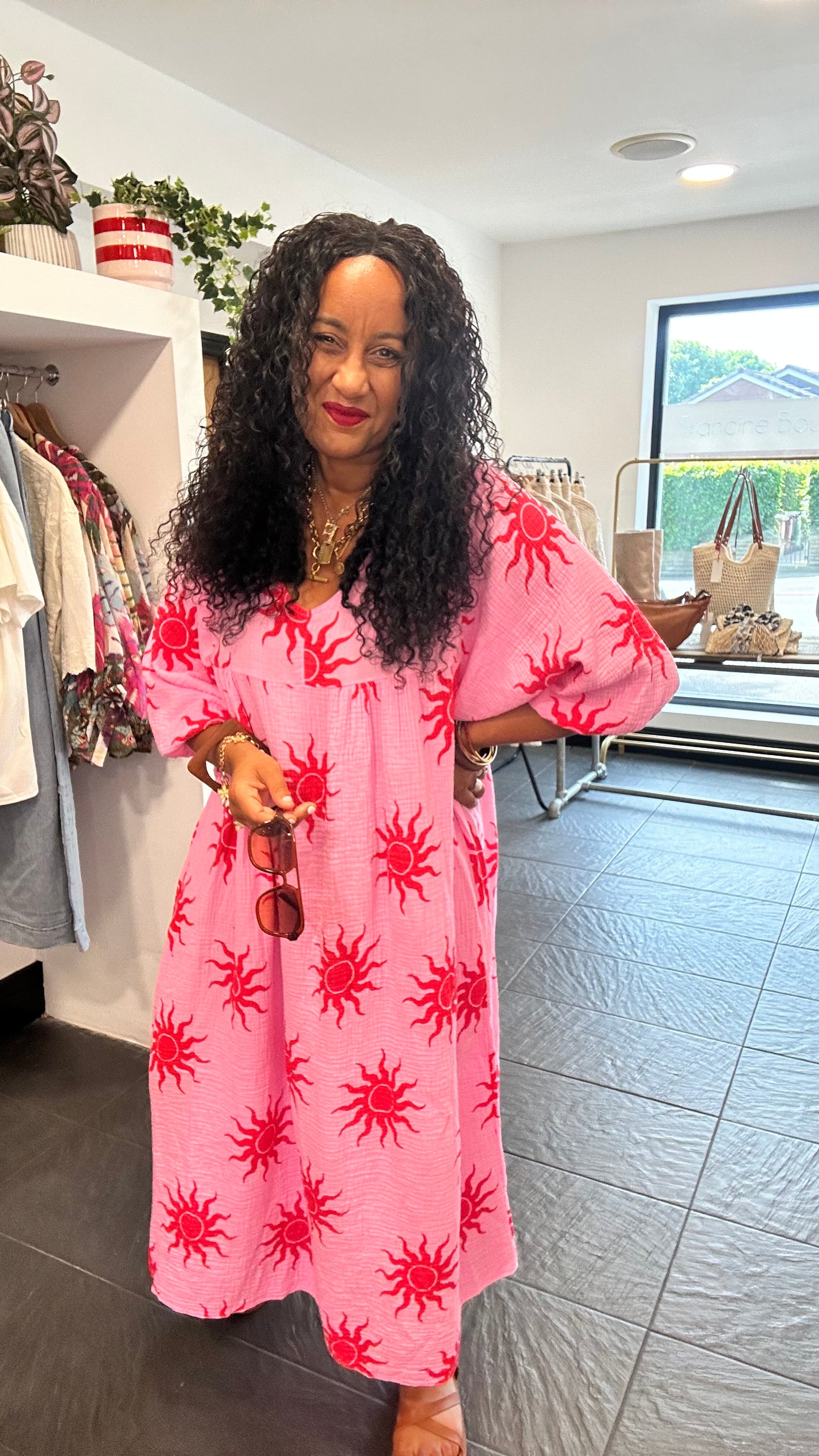 SUNBURST SMOCK DRESS PINK 🩷*New Dispatch 29th July