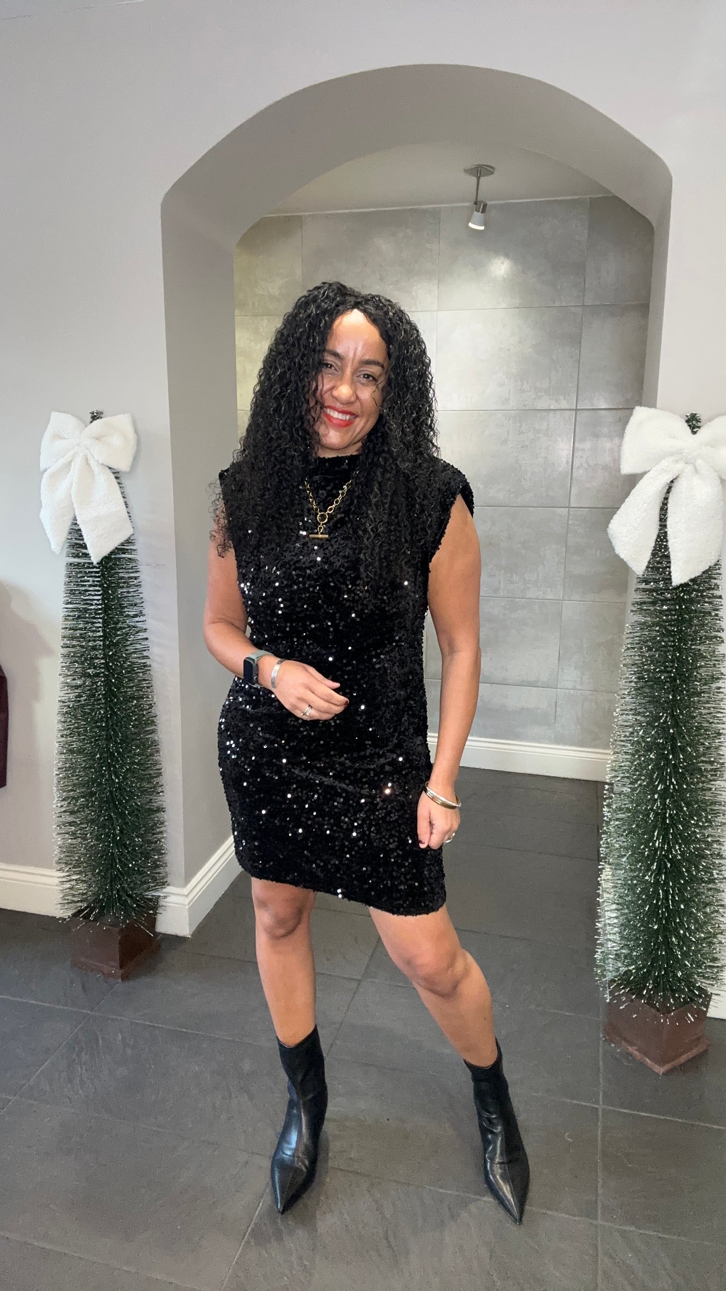 SALE HOPE SEQUIN DRESS BLACK