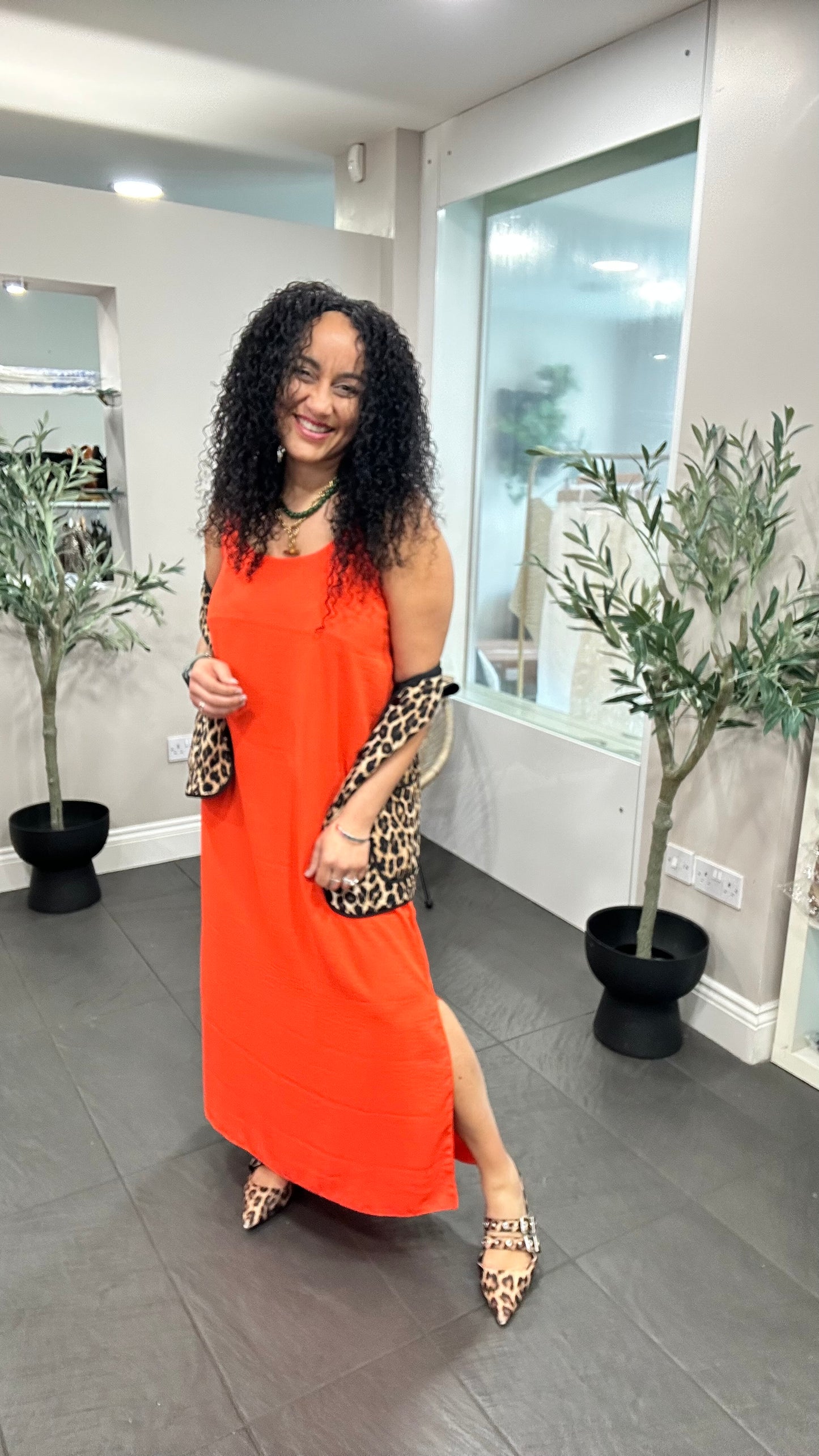SALE TIA SPAGHETTI STRAP DRESS ORANGE 🍊