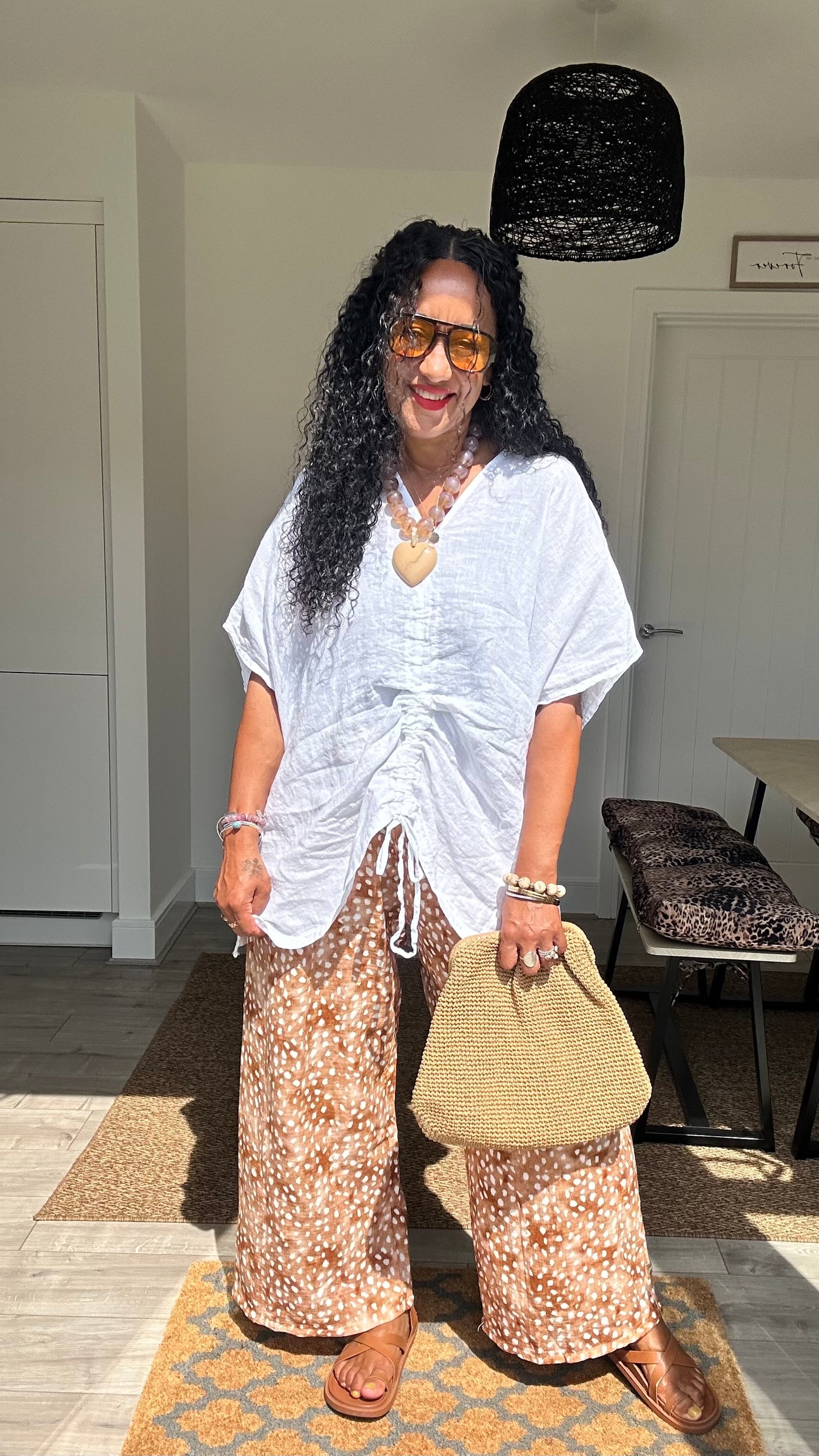 WHITE LINEN KAFTAN *New