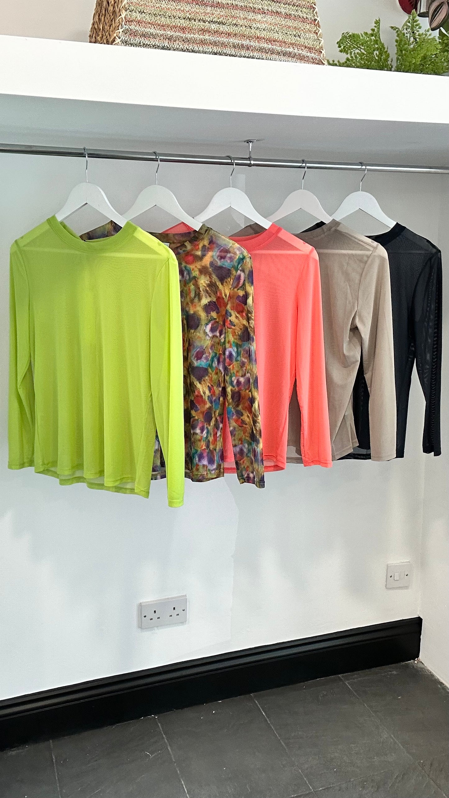 SALE CANDICE MESH LAYERING TOP NEON LIME