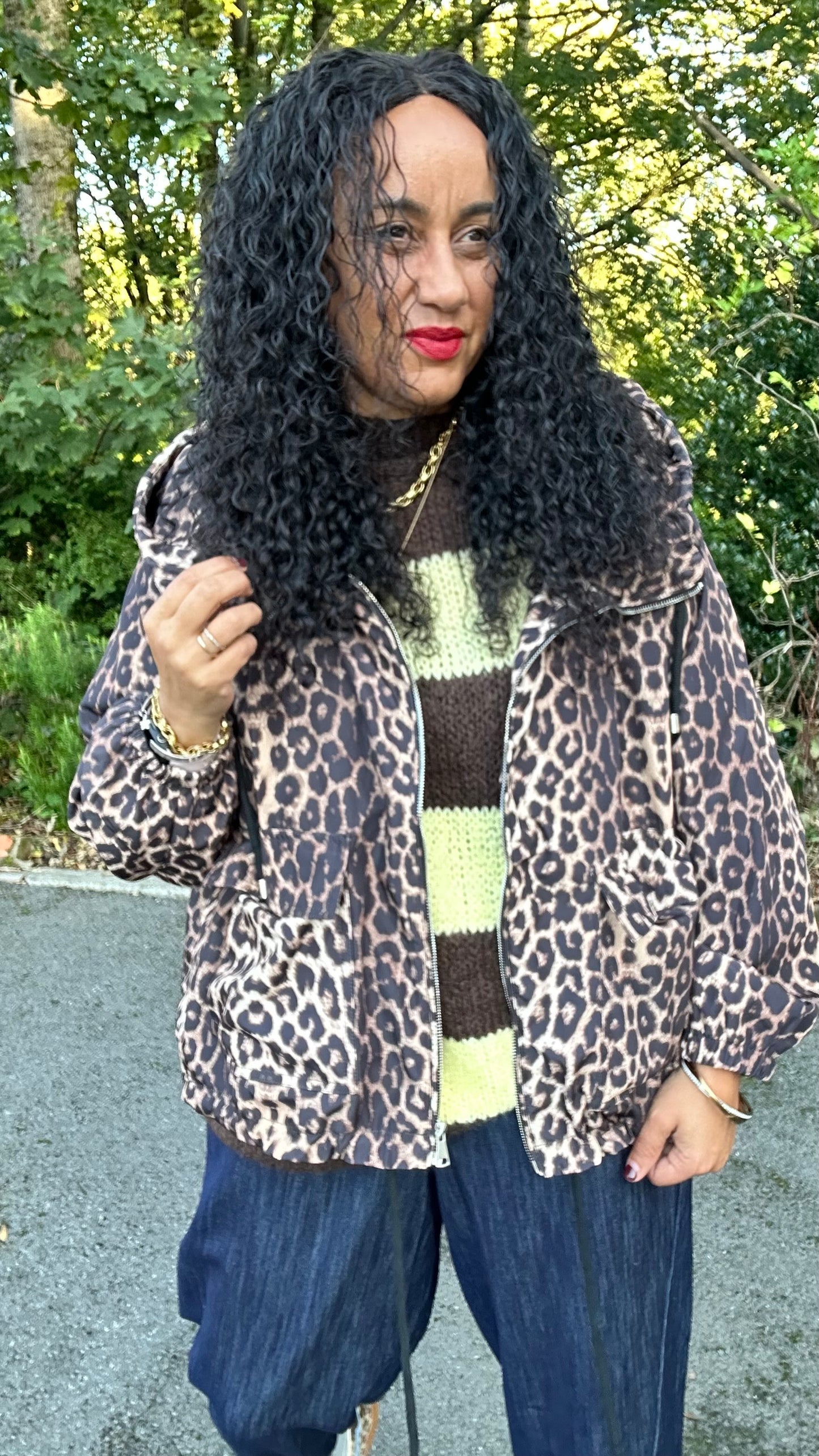 DAMSON LEOPARD PRINT HOODED JACKET *New