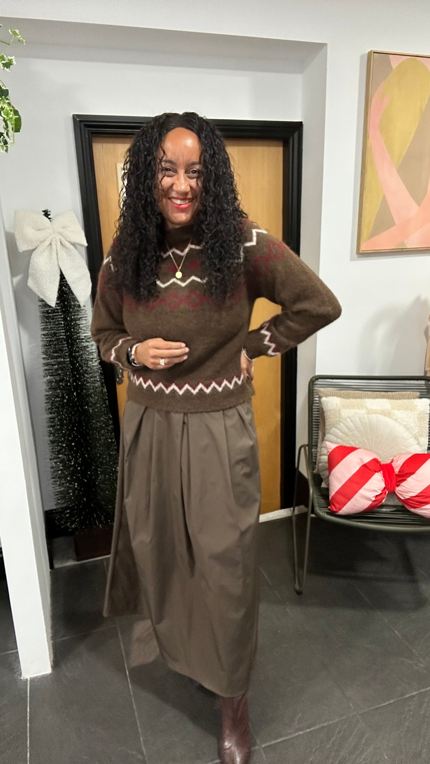 NORDIC JUMPER DEEP BROWN *NEW