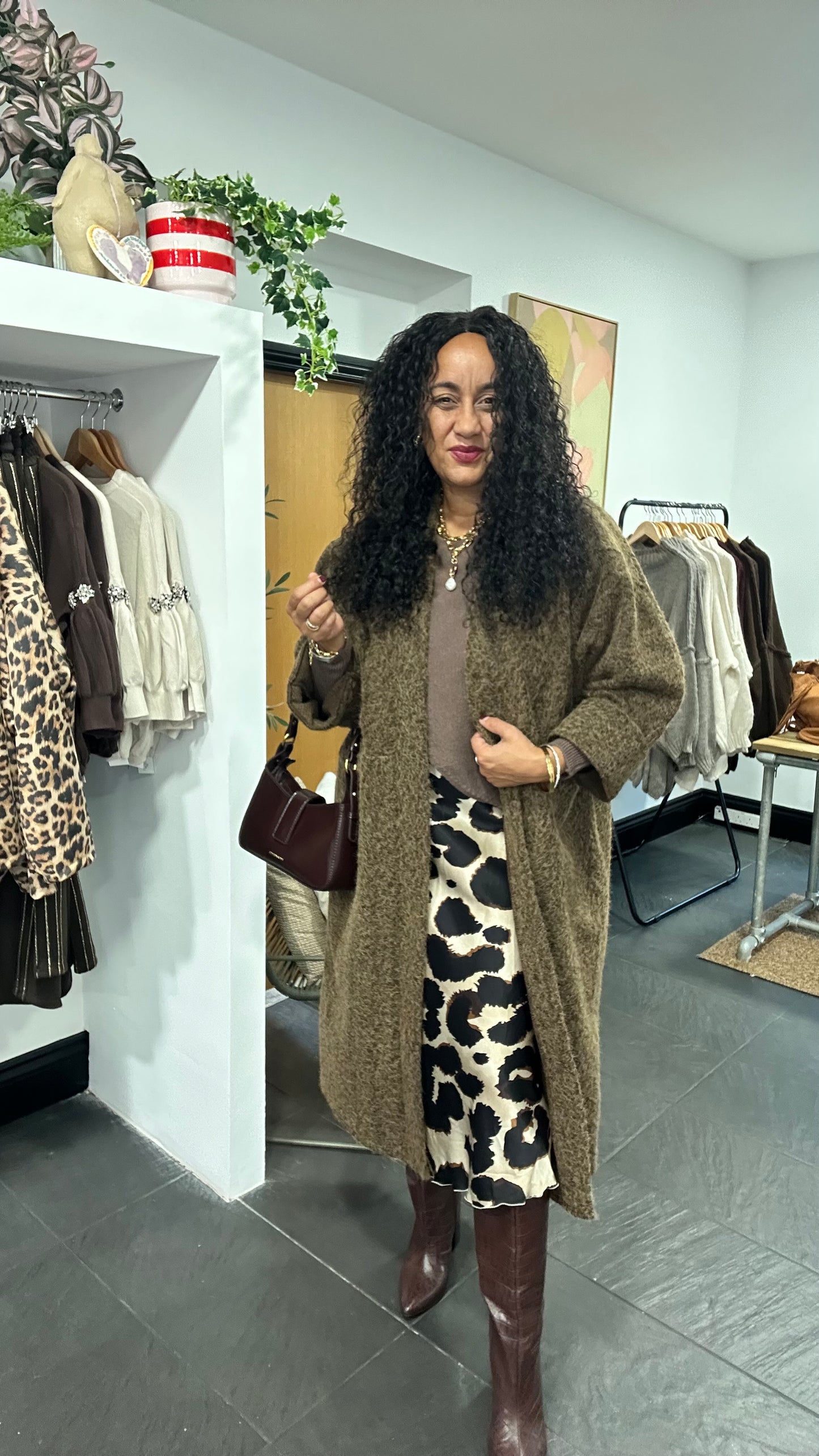 MATILDA OVERSIZED DUSTER BROWN *New