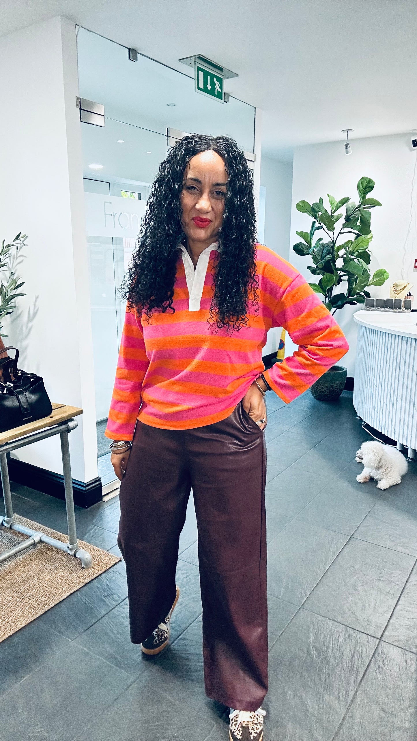 STRIPED RUGBY SHIRT CANDY PINK & ORANGE 🍊 🩷 *New