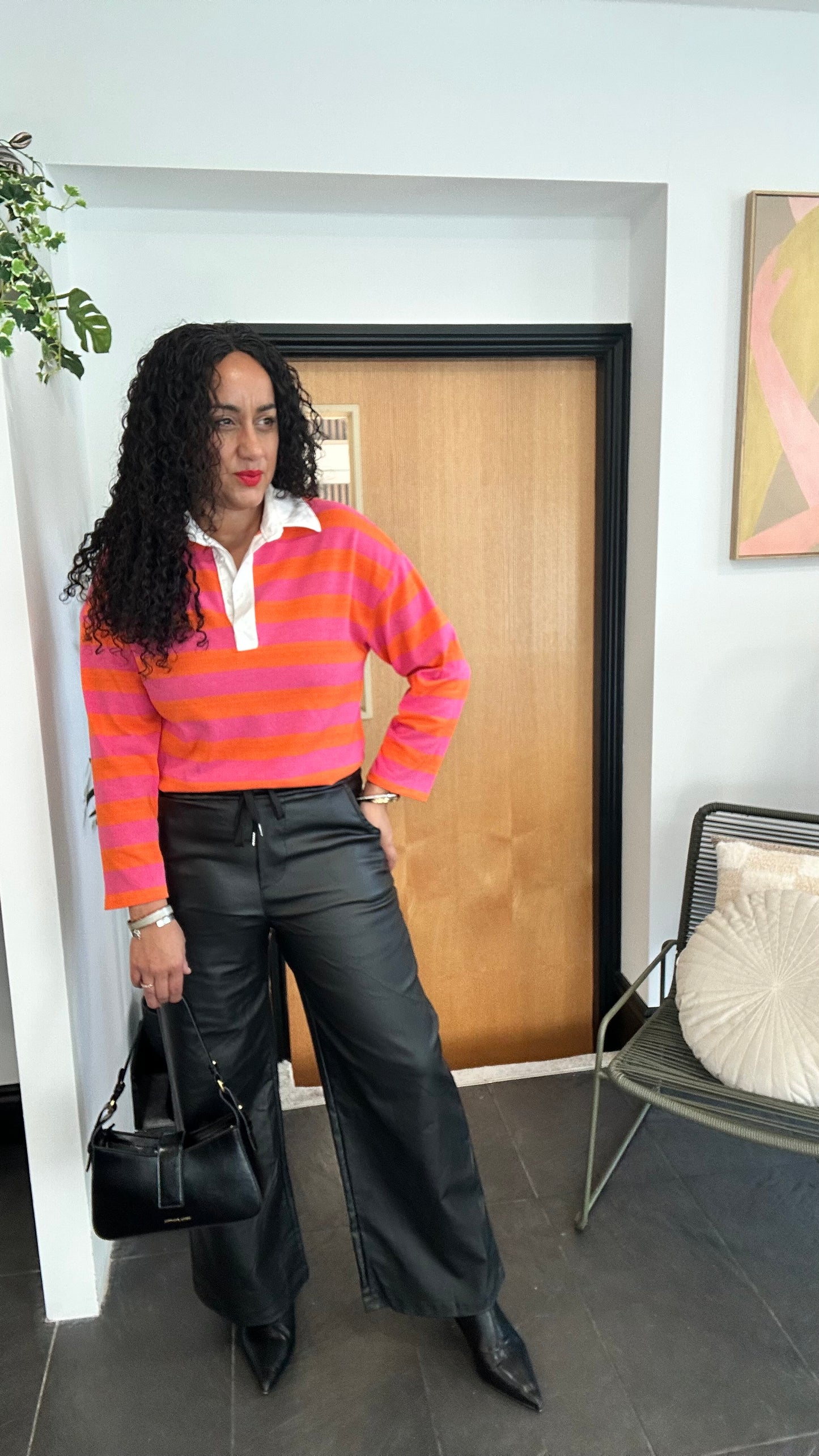 STRIPED RUGBY SHIRT CANDY PINK & ORANGE 🍊 🩷 *New