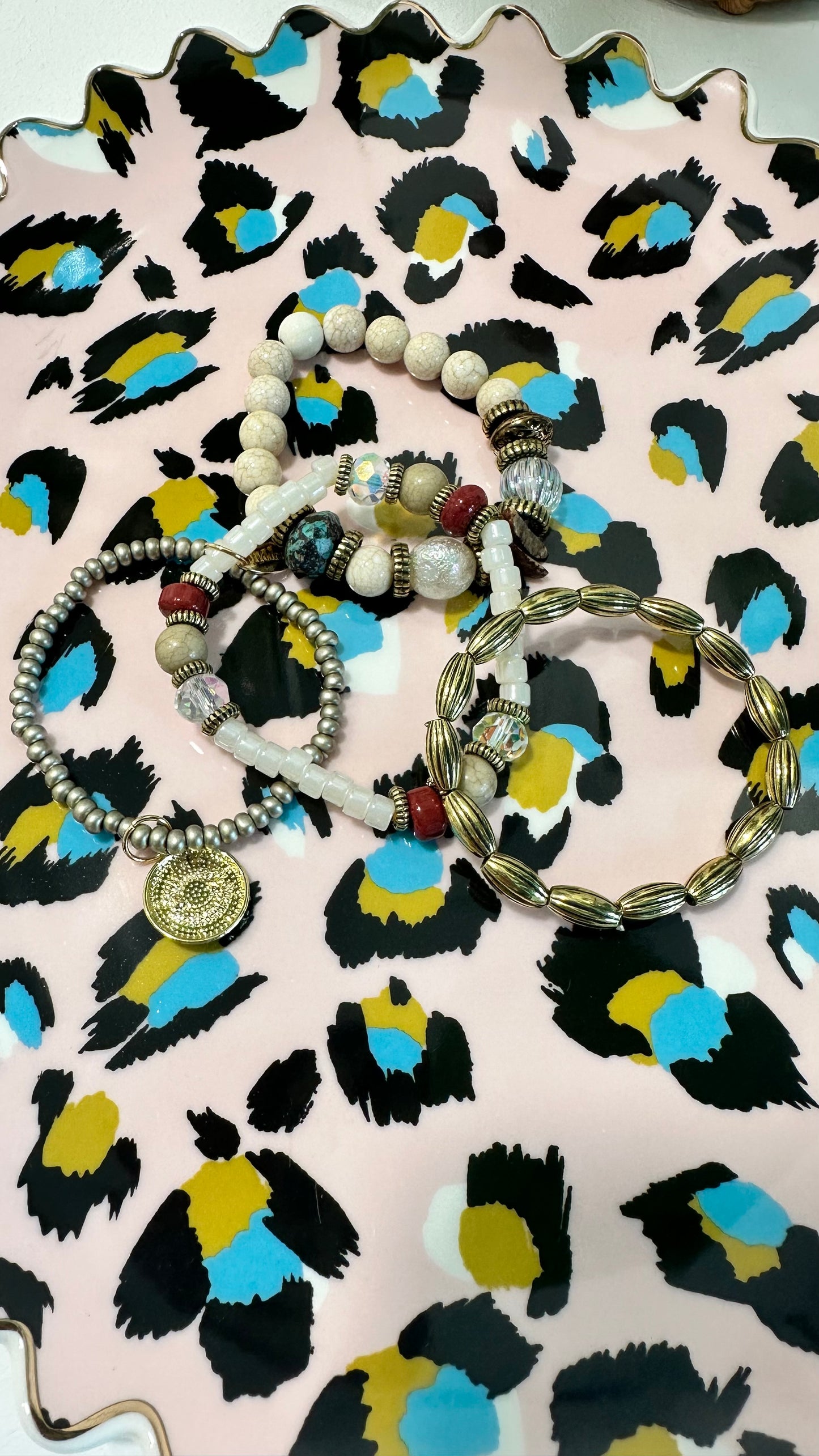 MARBLE PEARL STACK BRACELET *New