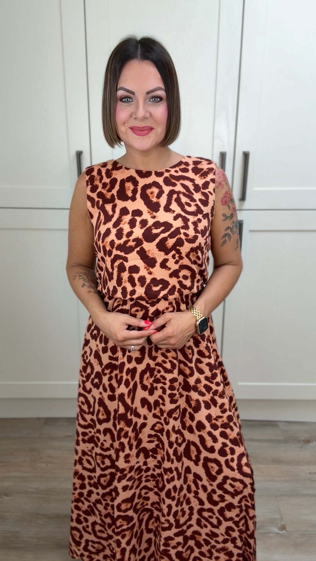 TILLY LEOPARD PRINT MIDI DRESS *New