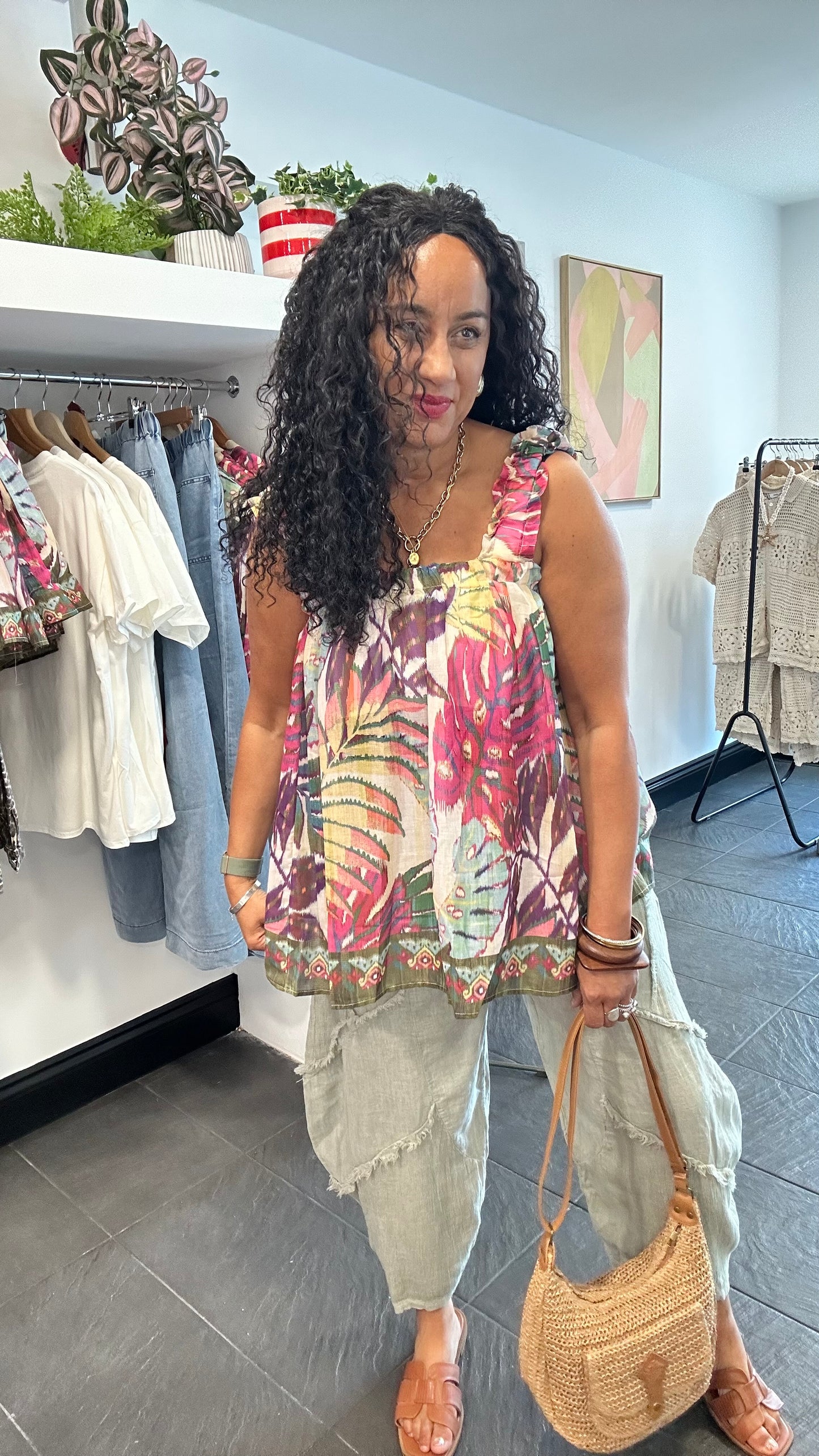 SALE CLEOPATRA TROPICAL SMOCK VEST