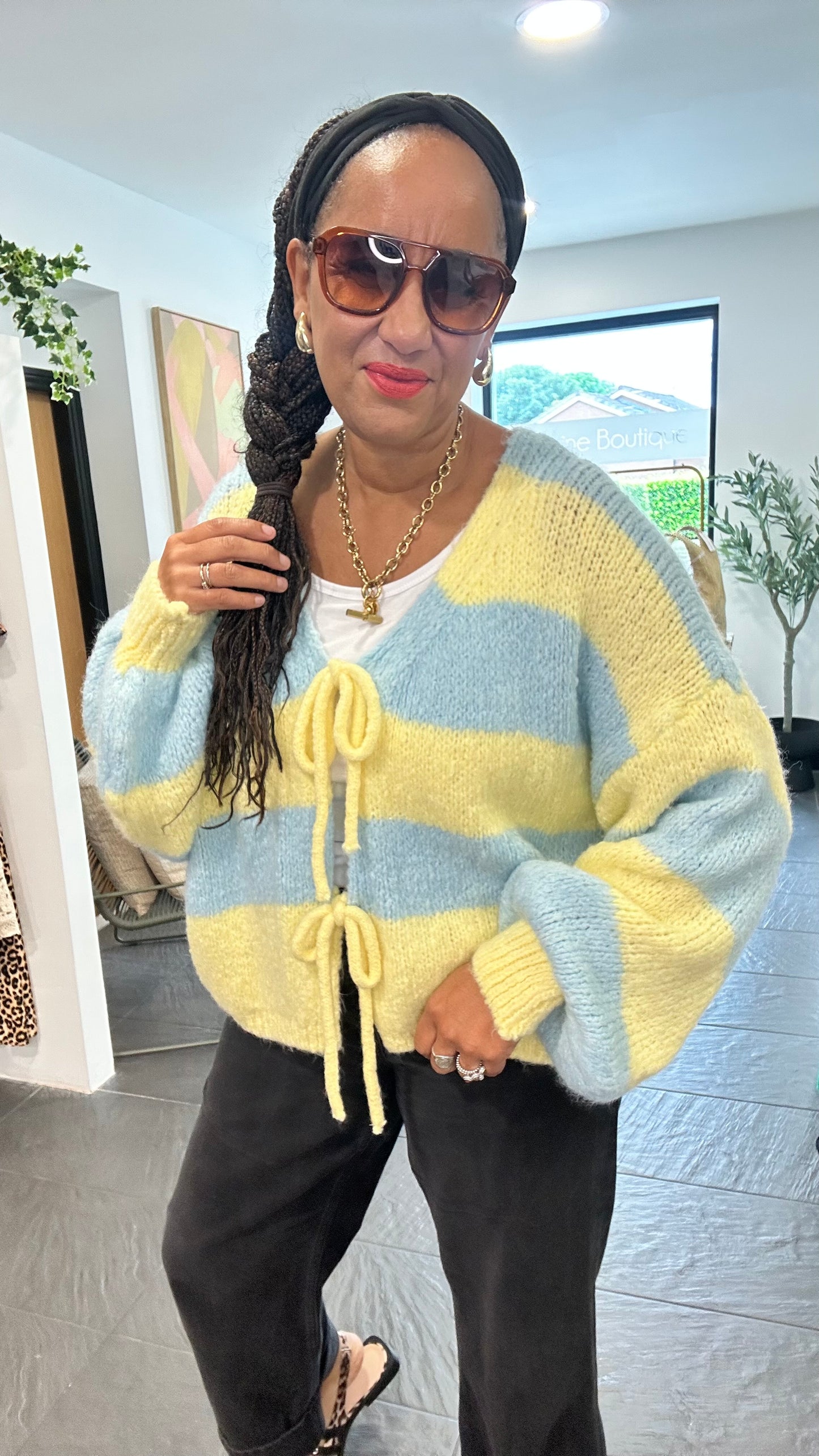 CANDY CARDIGAN YELLOW LEMON & BLUE*New