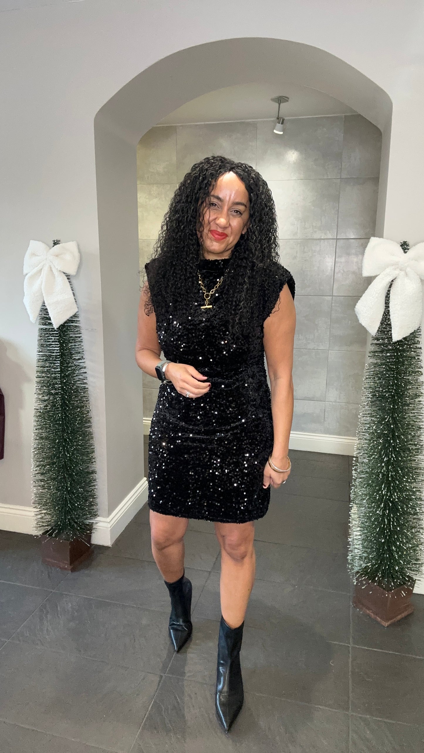 SALE HOPE SEQUIN DRESS BLACK
