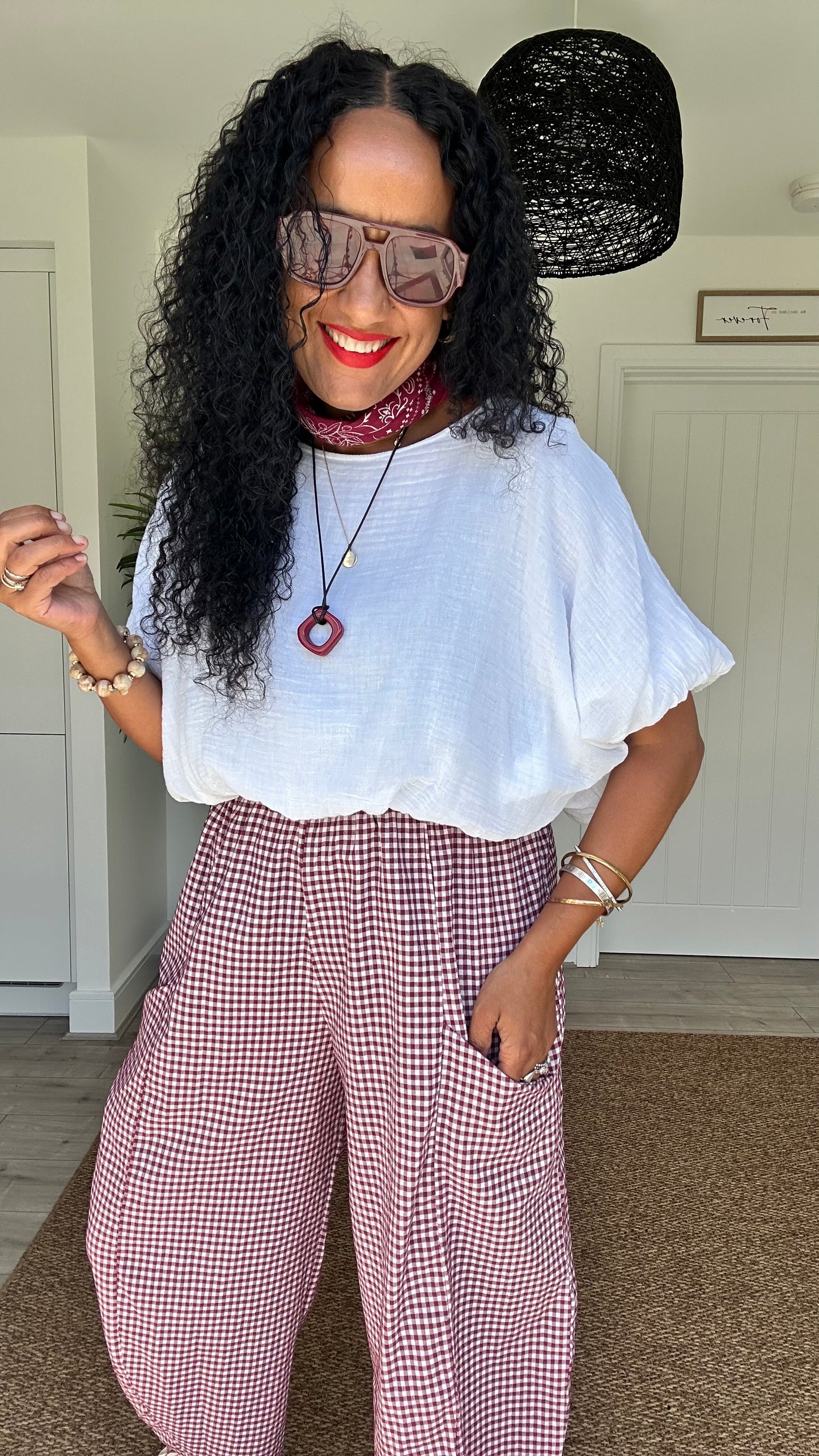 OJAY BUBBLE HEM CHEESECLOTH TOP WHITE *New