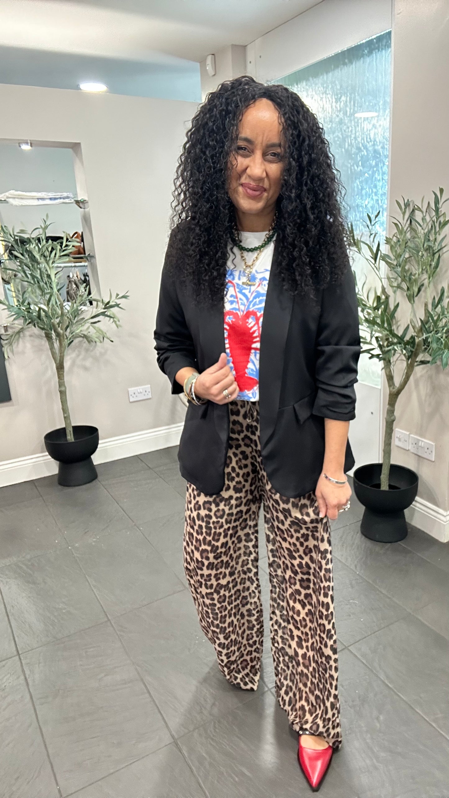 JOESEPH LEOPARD WIDE LEG TROUSERS *New