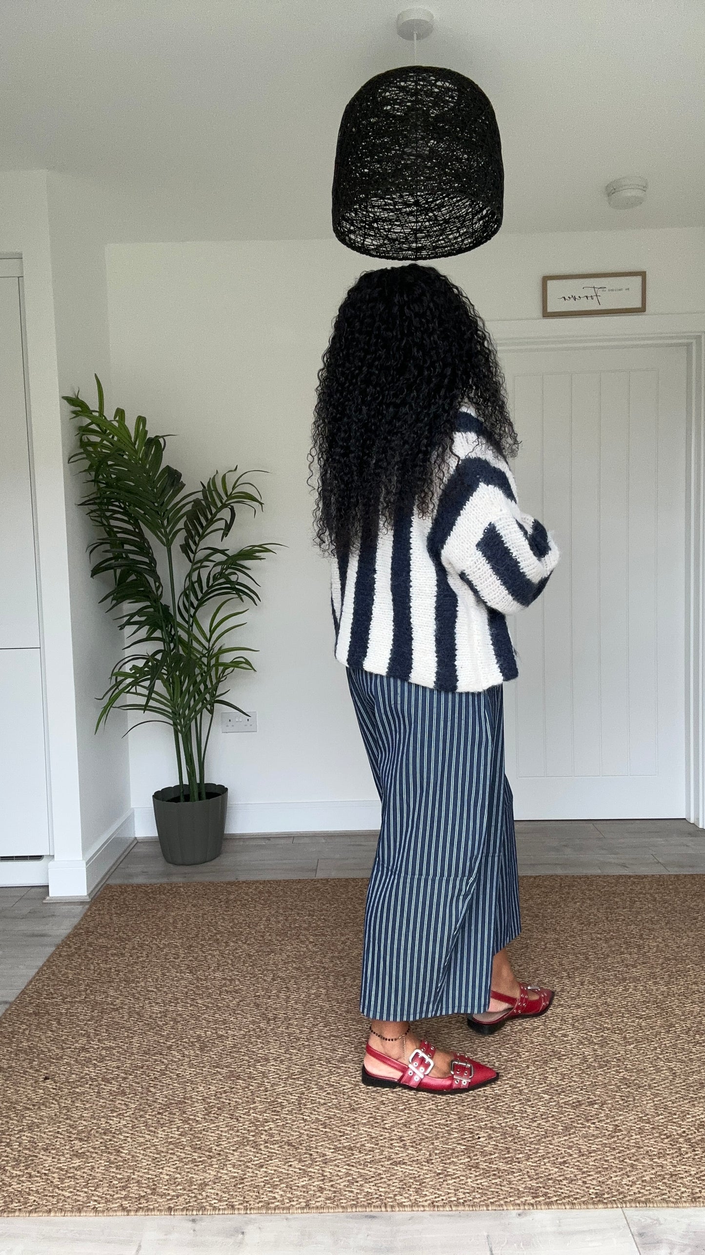 VESA STRIPE CARDIGAN BLUE & BEIGE *New
