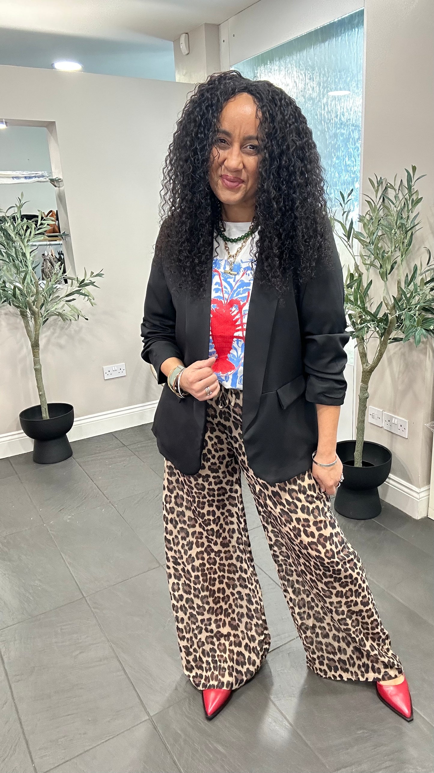 JOESEPH LEOPARD WIDE LEG TROUSERS *New
