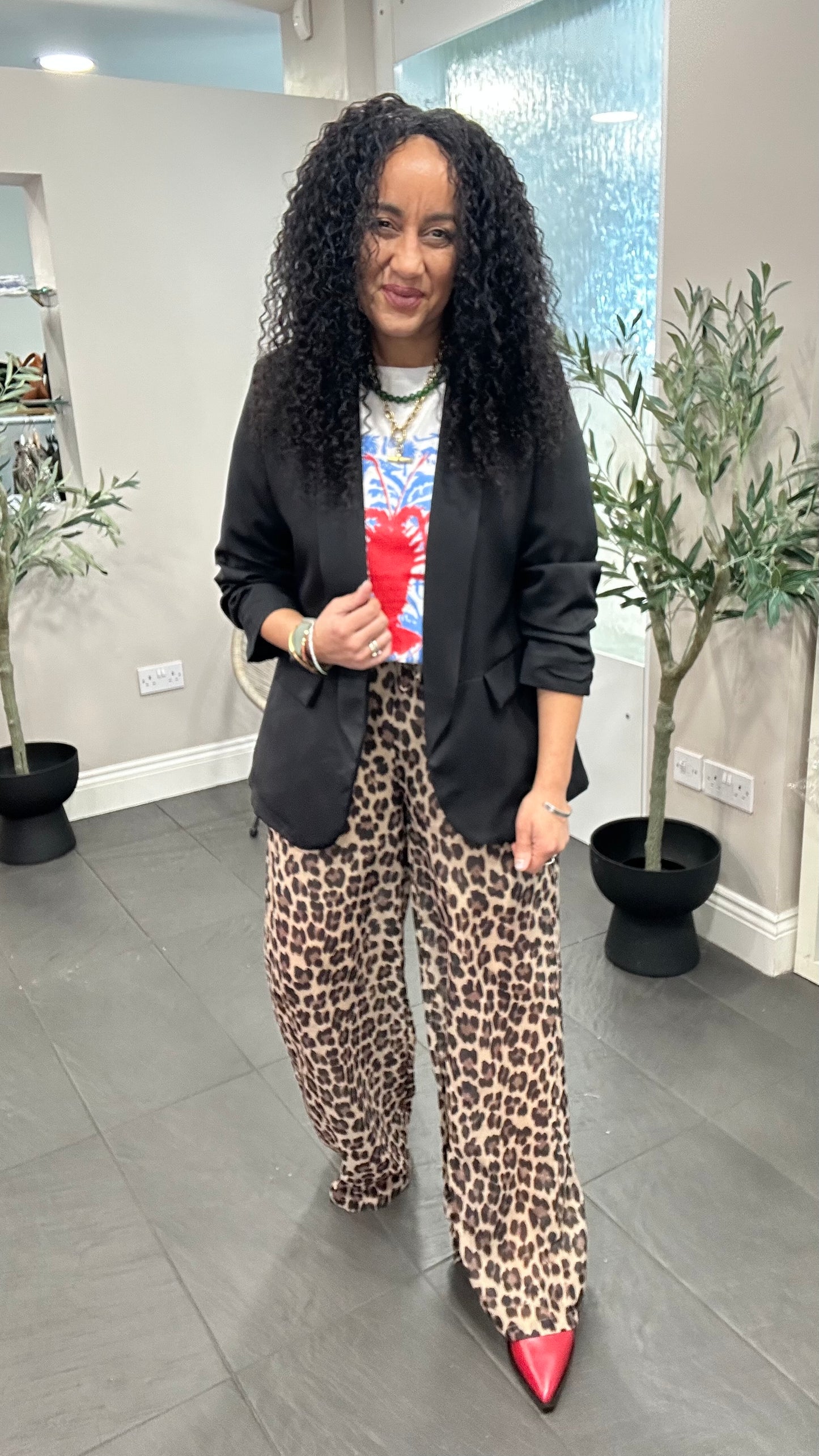 JOESEPH LEOPARD WIDE LEG TROUSERS *New