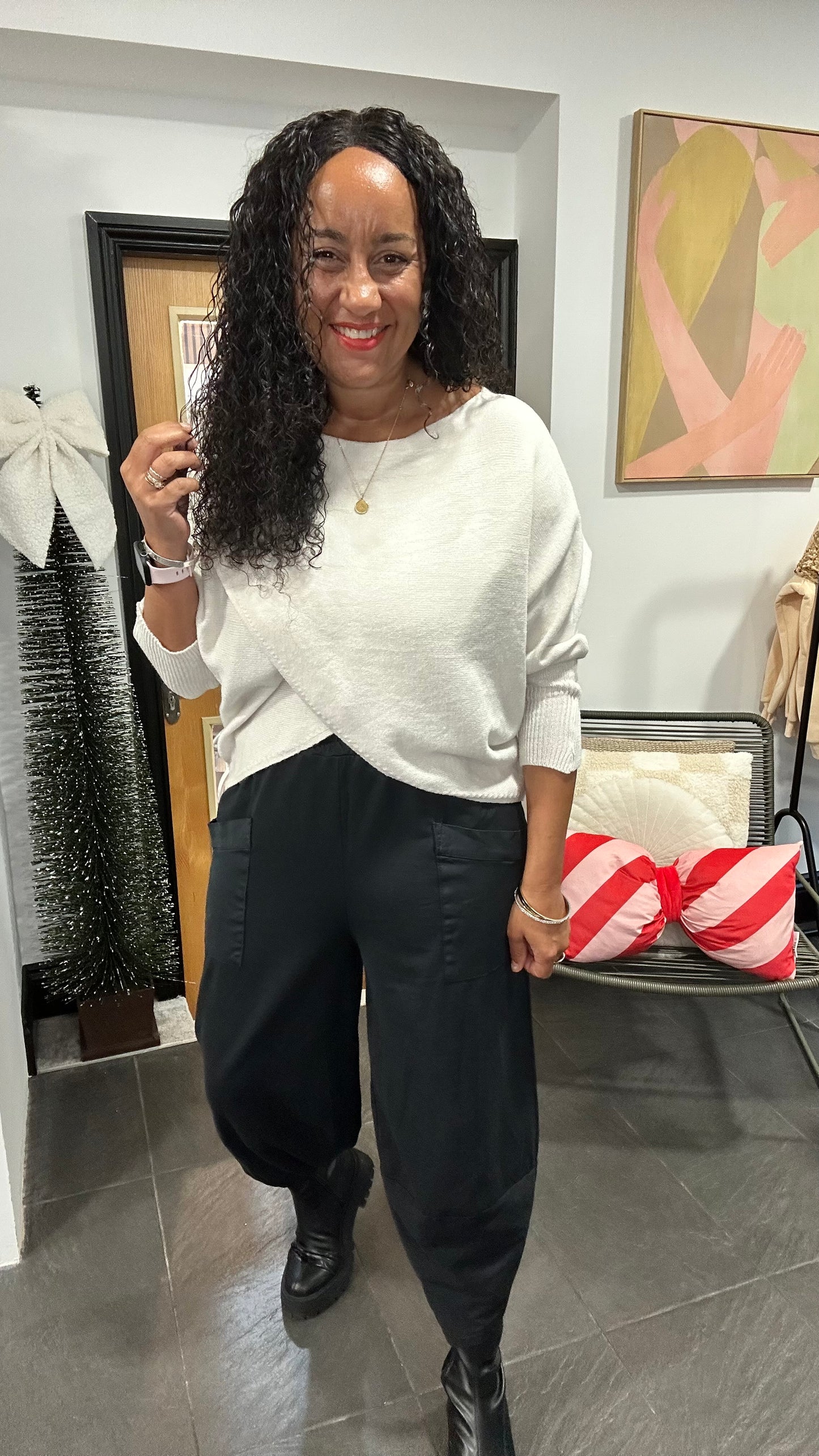 MABLE FRONT CROSS WRAP JUMPER WINTER WHITE *New