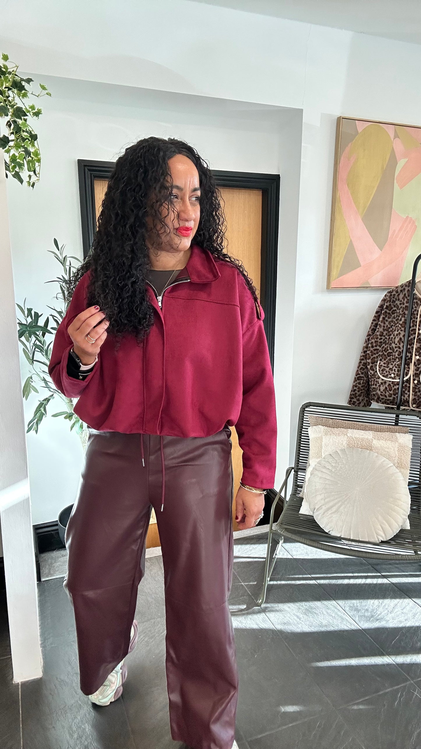 SALE DUPA BOMBER JACKET WINE RED