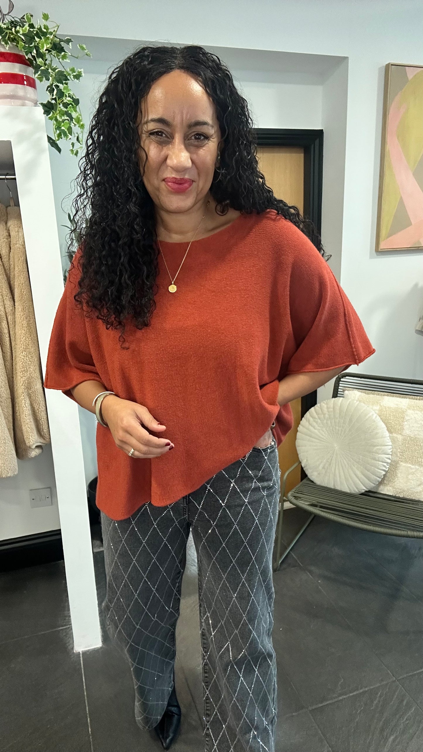 FINLAY SOFT BRUSHED KNIT RUST *New