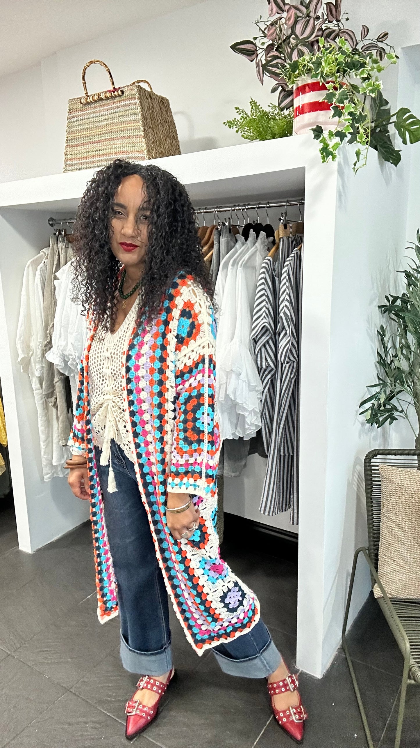 VIKA CROCHET MULTICOLOURED DUSTER *New