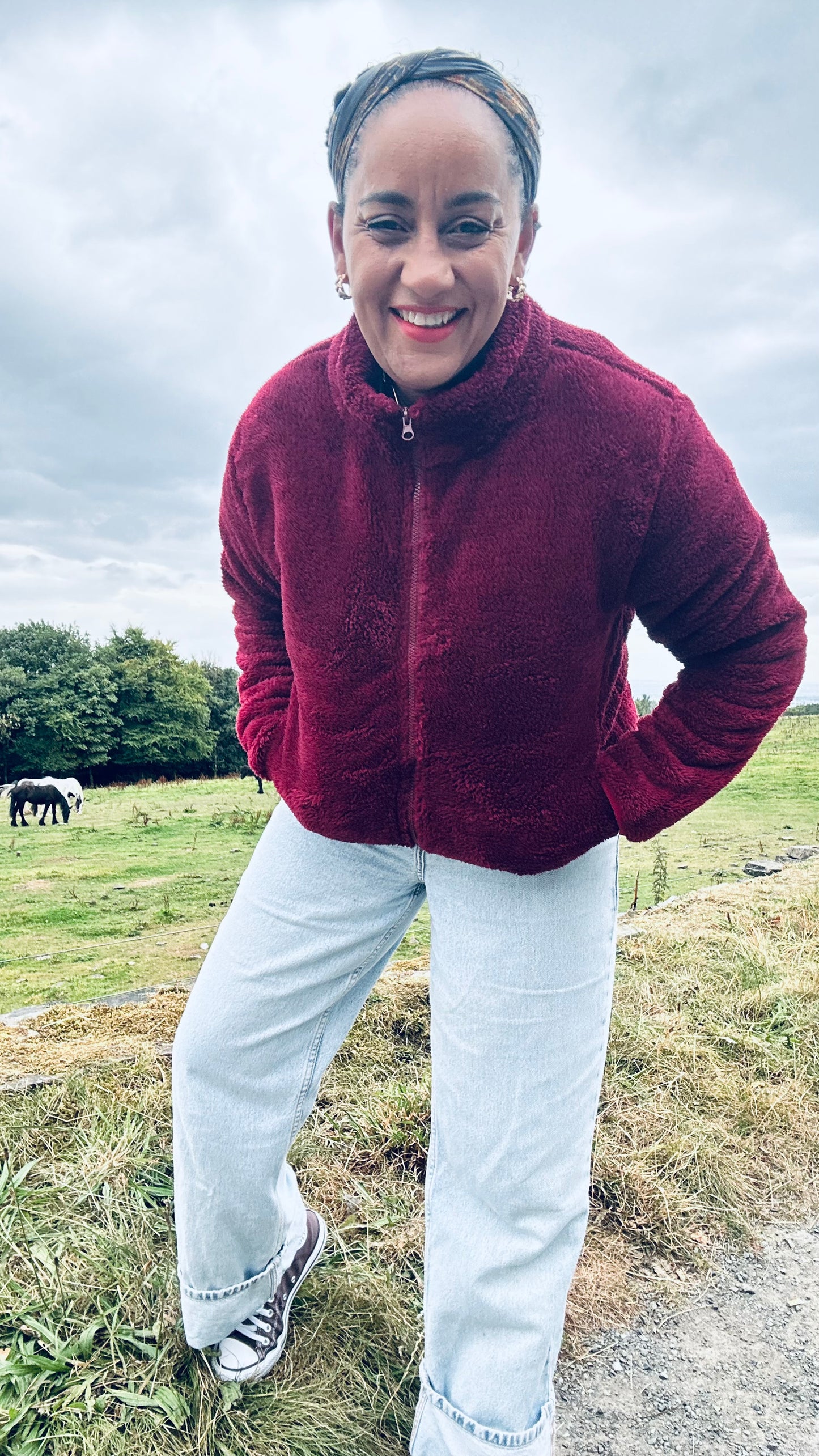 TEDDY FLEECE BURGUNDY *New