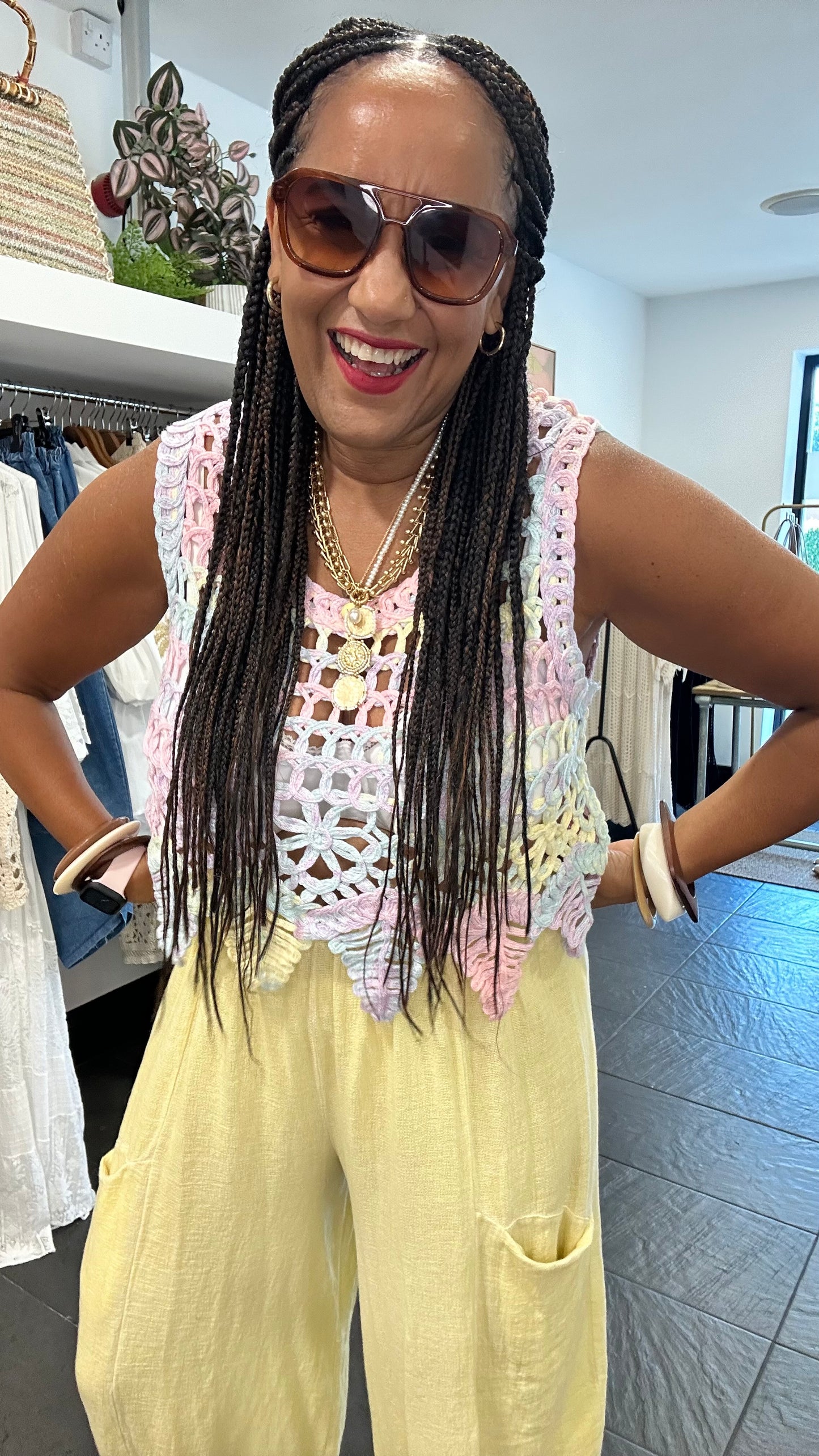 BOHEMIAN RAINBOW CROCHET VEST *New