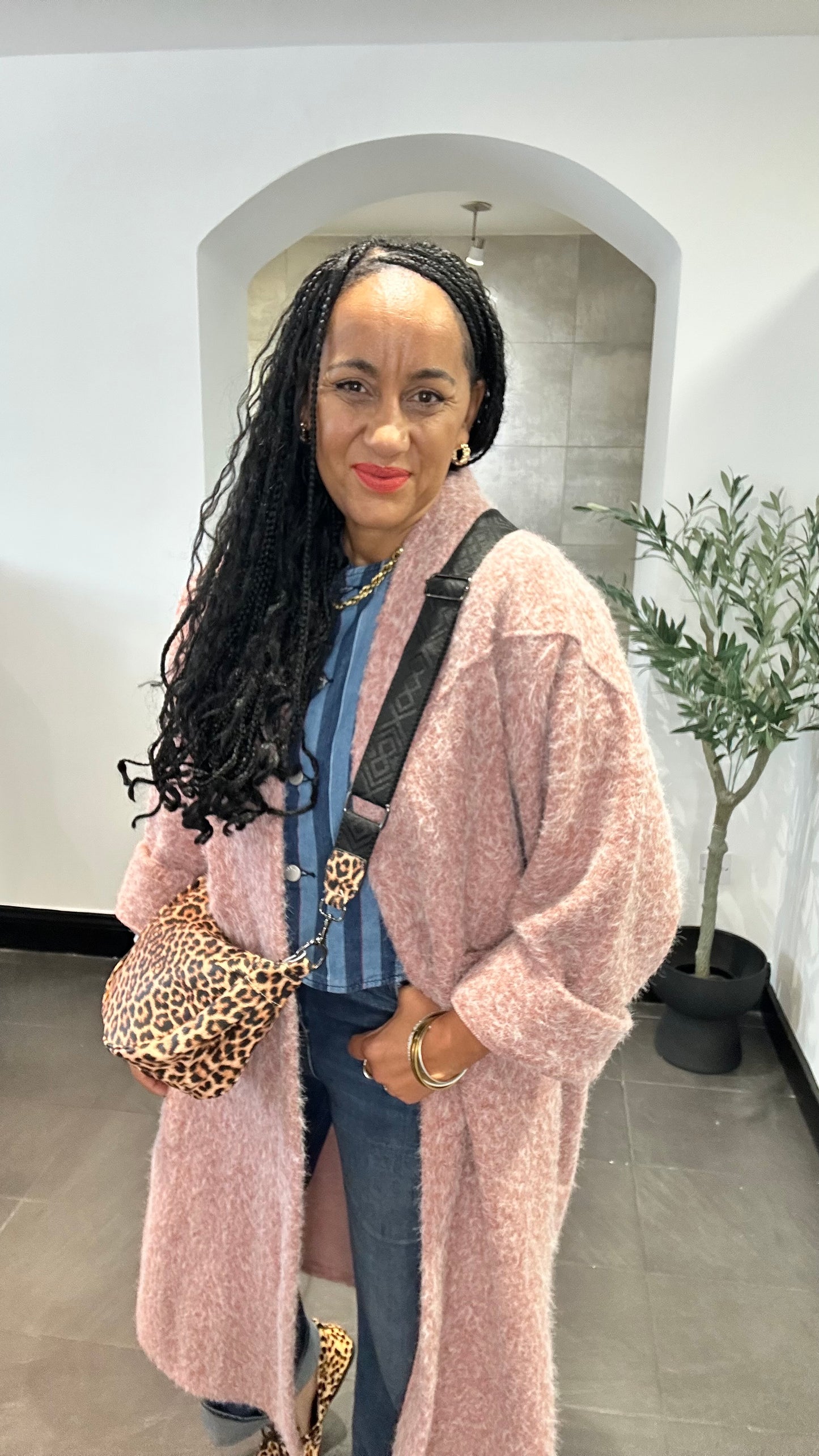 MATILDA OVERSIZED DUSTER PINK *New