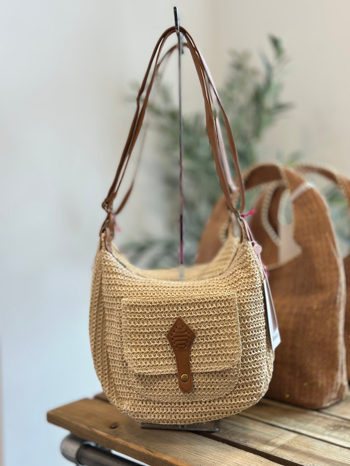 WOVEN SATCHEL BAG NATURAL *New