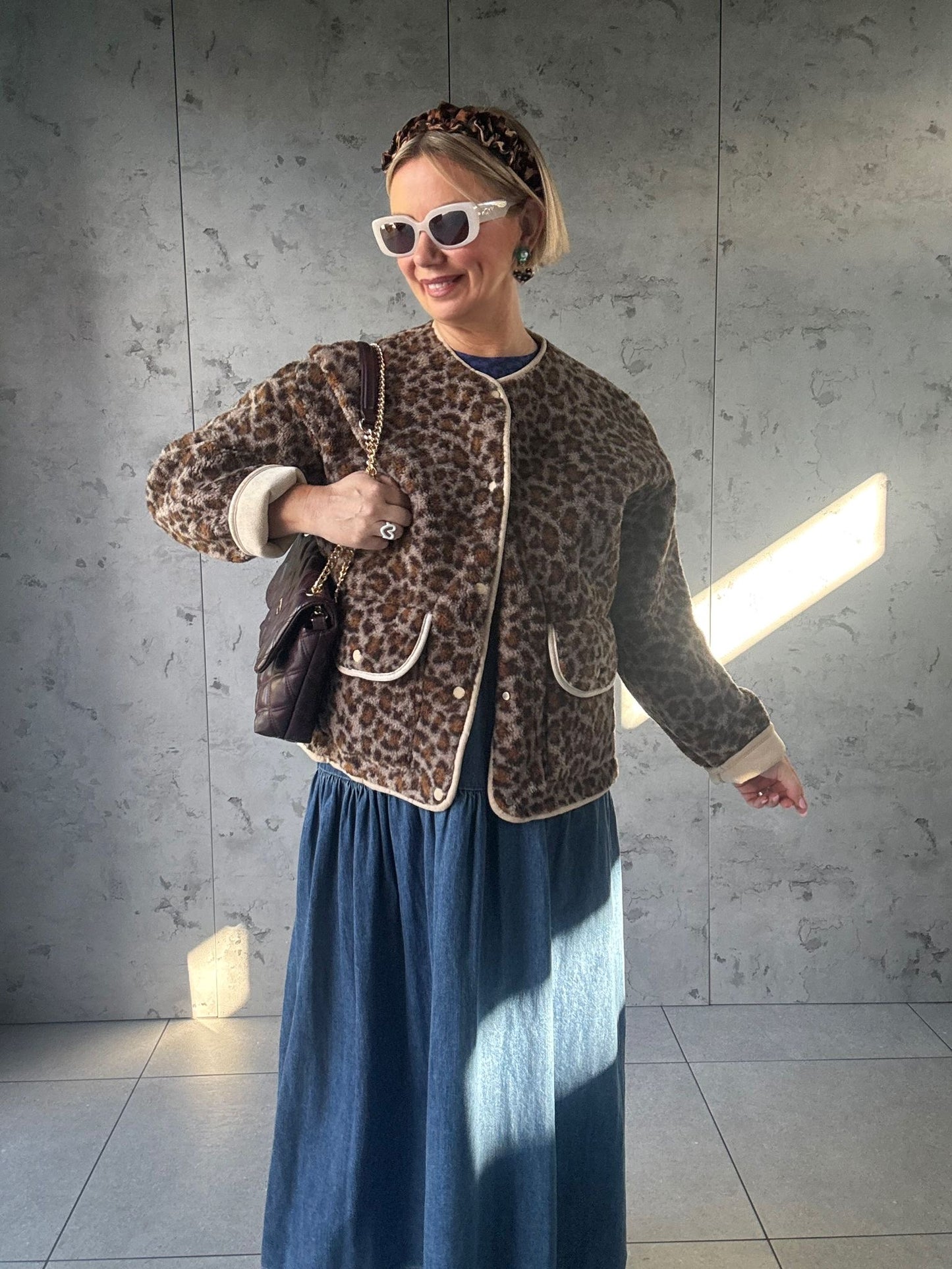 REVERSIBLE SHEARLING & LEOPARD SHACKET JACKET *New